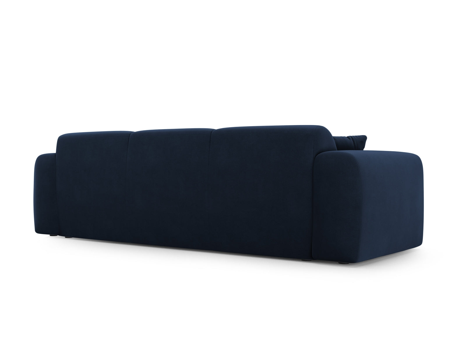 Stilvolles 3-Sitzer Sofa Molino aus weichem Velours in tiefem Royalblau, perfekt für moderne und elegante Wohnambiente.