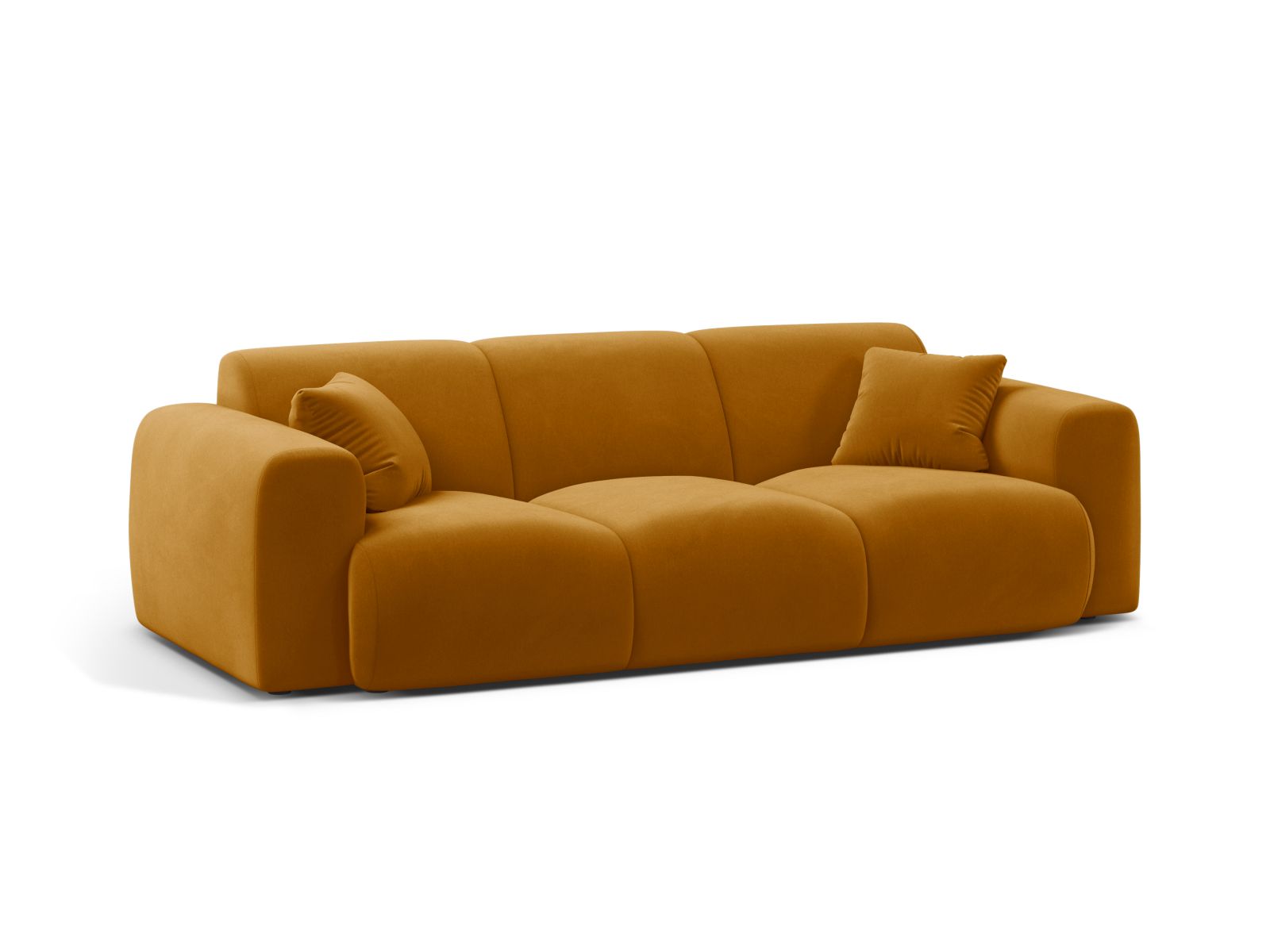 Elegantes 3-Sitzer Sofa Molino in strahlendem Gelb, ideal für stilvolle Wohnräume, erhältlich bei KAQTU Design AG.