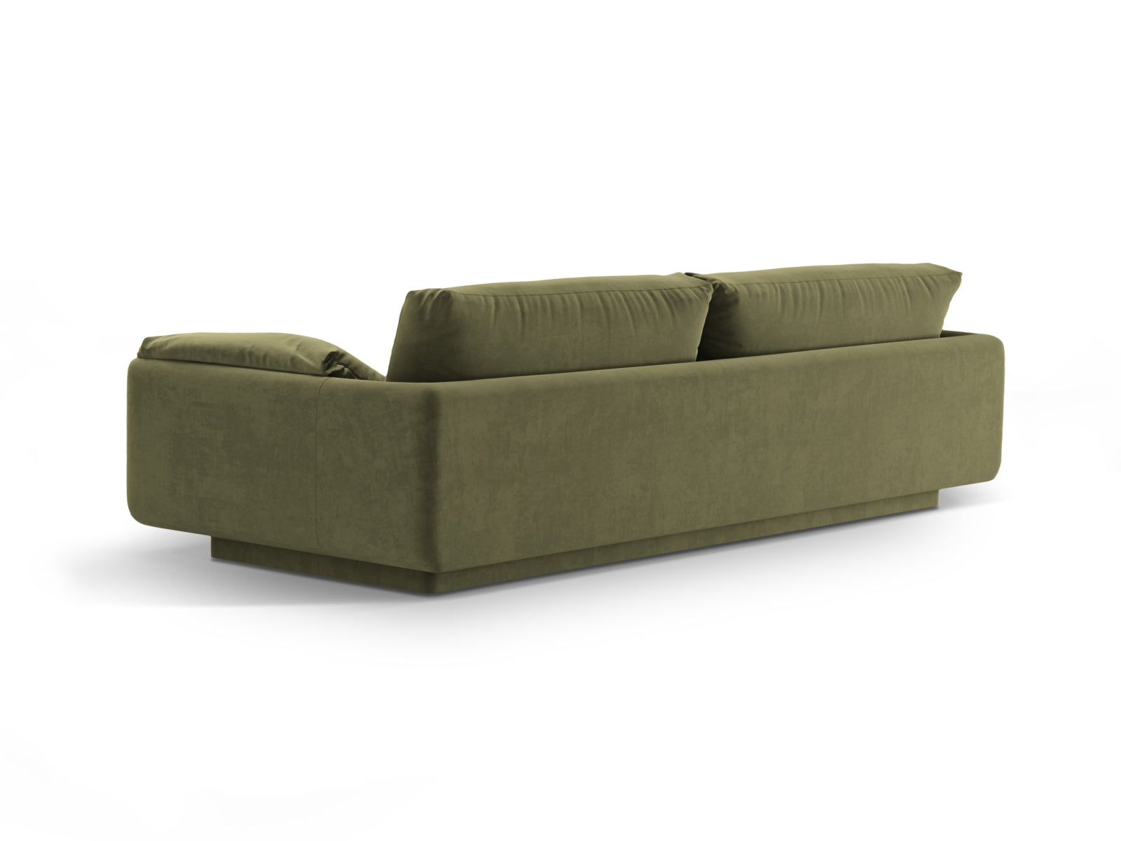 Stilvolles 3-Sitzer Velour Sofa Torino in zartem Hellgrün, perfekt für moderne Wohnkonzepte. Hochwertige Materialien von Micadoni.