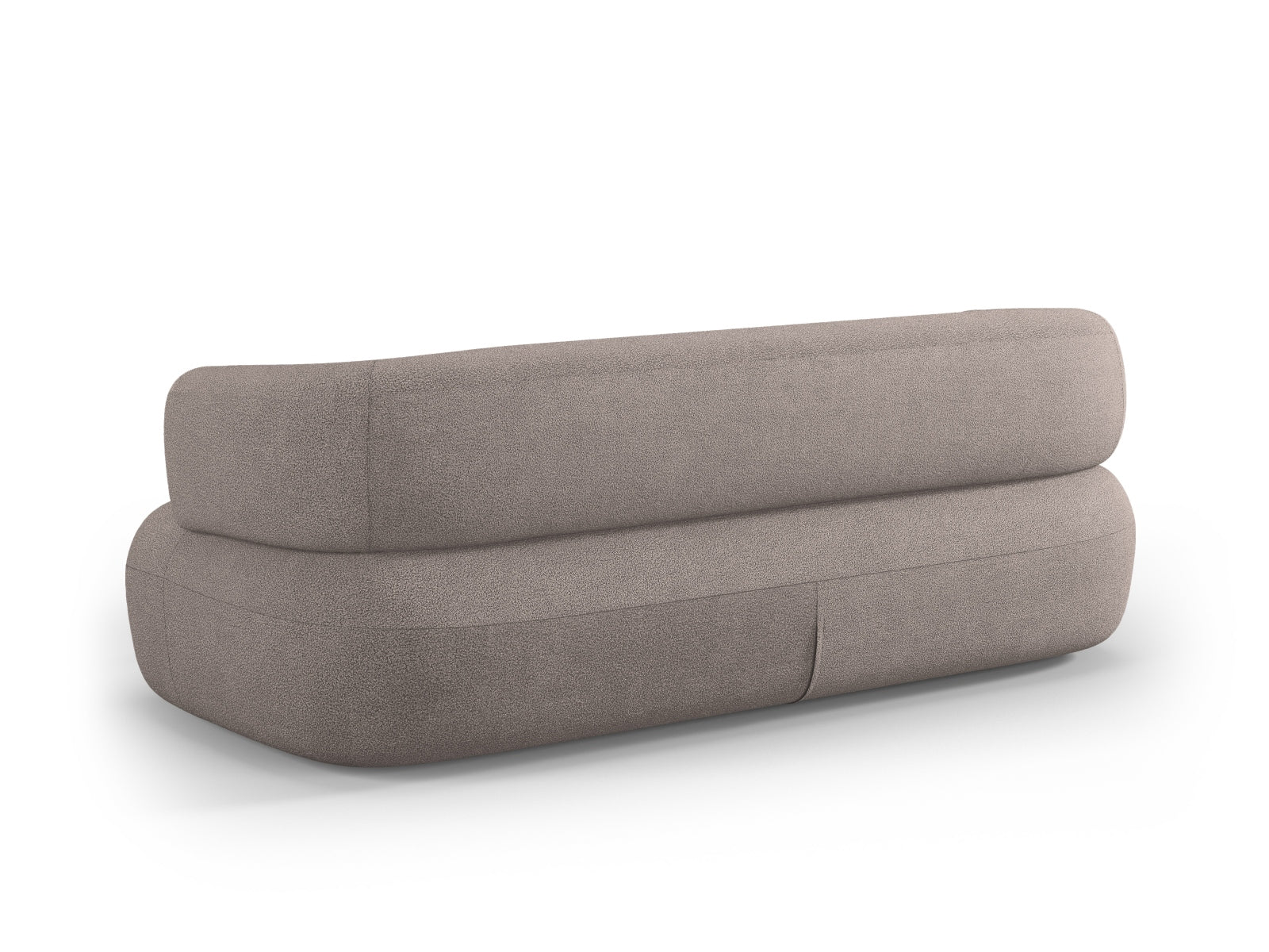 Elegantes 3-Sitzer Sofa Jenny Boucle in warmem Braun, ideal für einladende Wohnräume und stilvolle Akzente von Micadoni.