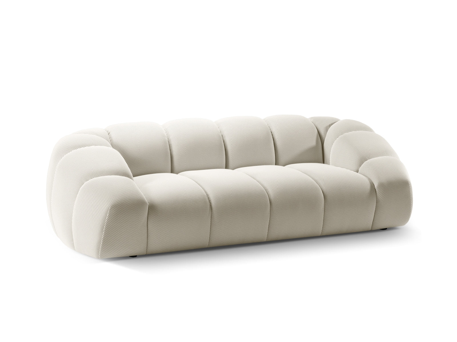 Modernes 3-Sitzer Sofa "Diana" in zartem Beige, perfekt für gemütliche Wohnzimmer. Hochwertige Materialien und stilvolles Design von Micadoni.