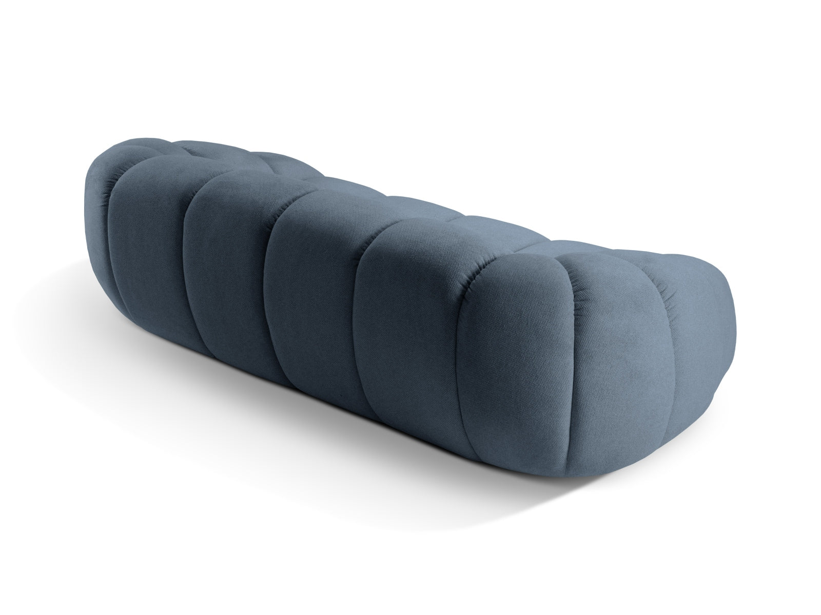 Stilvolles 3-Sitzer Sofa Diana in trendigem Blue Jeans-Bubble, perfekt für entspannte Stunden und modernes Wohndesign.