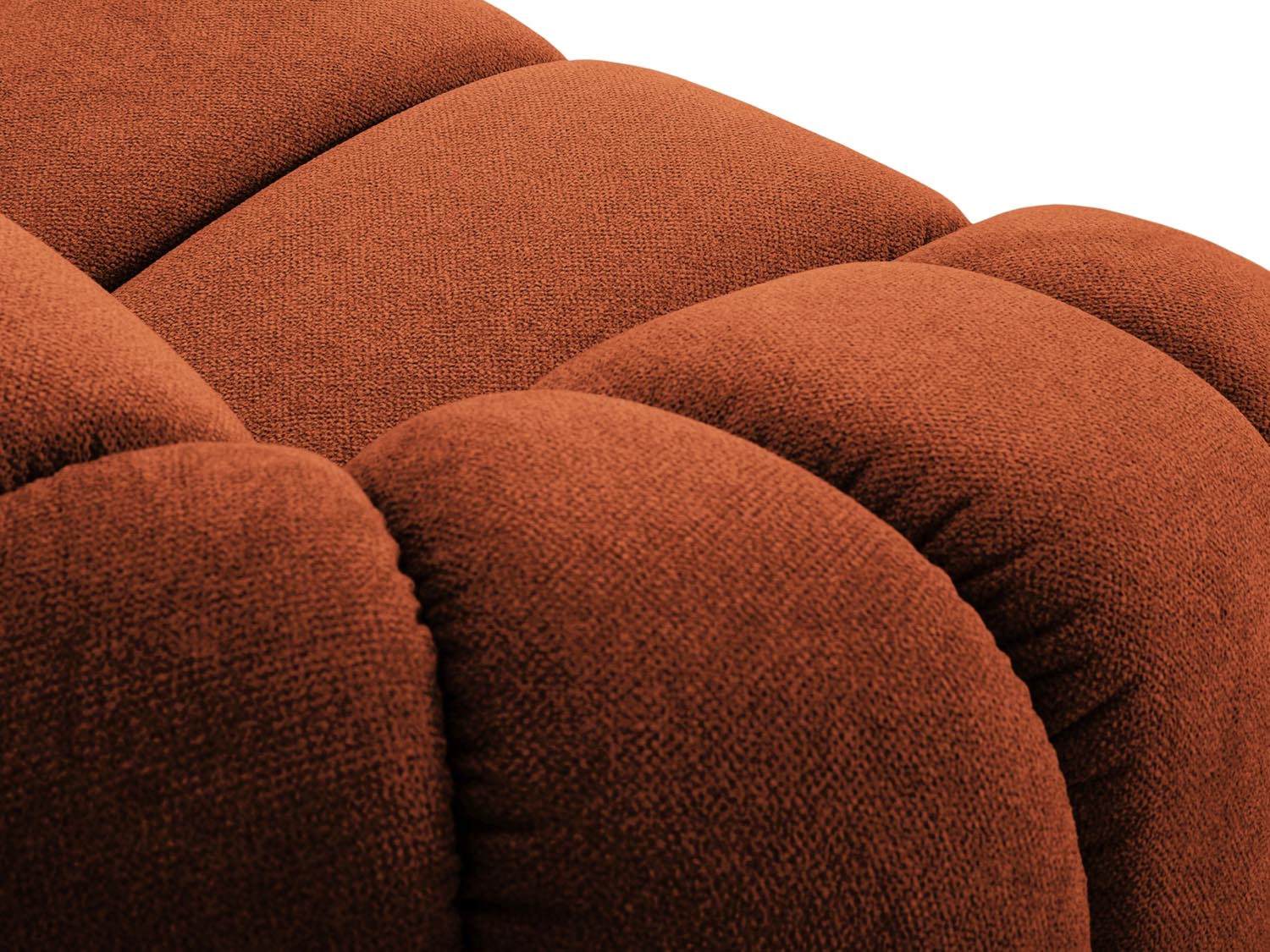 Elegantes 3-Sitzer Sofa "Diana" in warmem Terracotta, ideal für gemütliche Wohnzimmer und stilvolle Einrichtung.