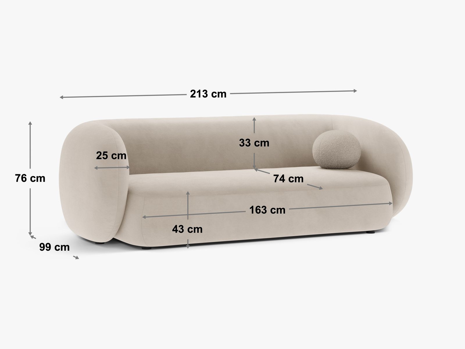 Modulares 3-Sitzer Sofa Kate in modernem grün-blauem Design, perfekt für gemütliche und stilvolle Wohnbereiche.