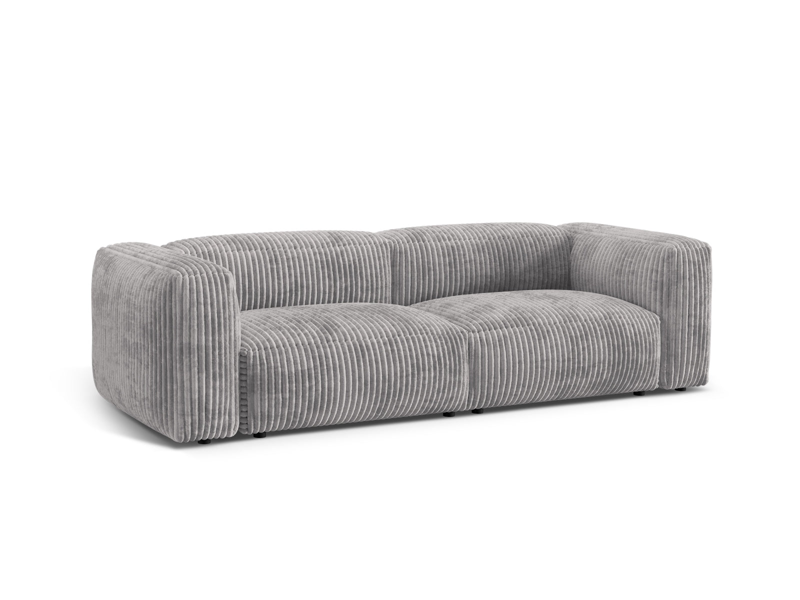 Elegantes Martina 3-Sitzer Sofa in hellem Grau, modulares Design von Micadoni, ideal für stilvolle Wohnräume.