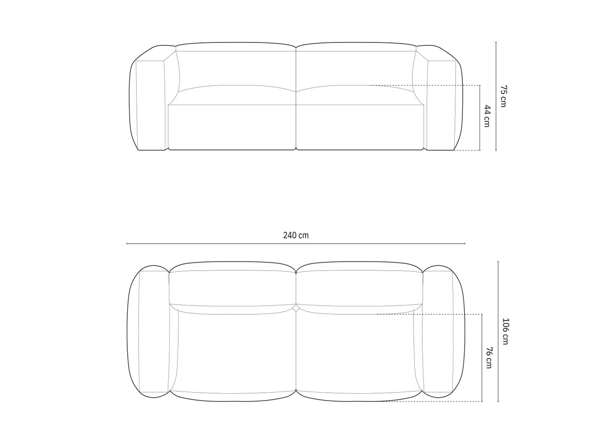 Martina Modulares Sofa 3 Sitzer in Brick-Tilia präsentiert im Onlineshop von KAQTU Design AG. 3er Sofa ist von Micadoni