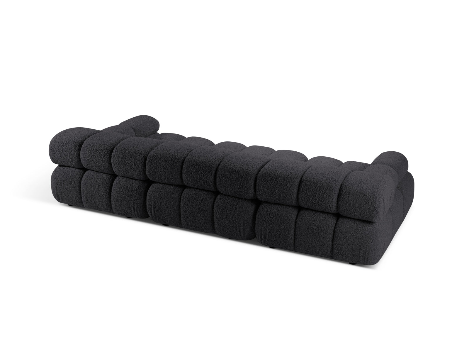 Modulares 3-Sitzer Sofa Bellis Boucle in Graphit, bietet Komfort und Stil für Ihr Zuhause. Vielseitig und anpassbar für jeden Raum.