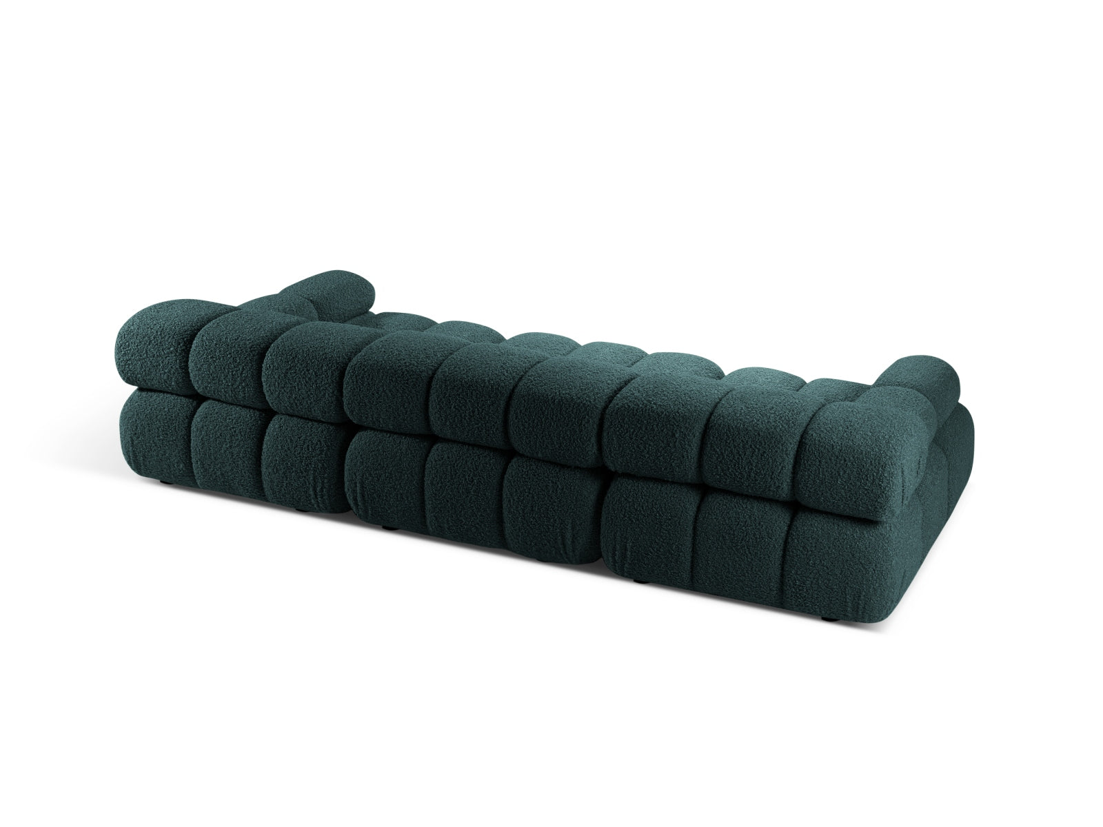 Modulares 3-Sitzer Sofa Bellis Boucle in Petrol, ideal für stilvolle Wohnräume, bietet Flexibilität und modernen Komfort.