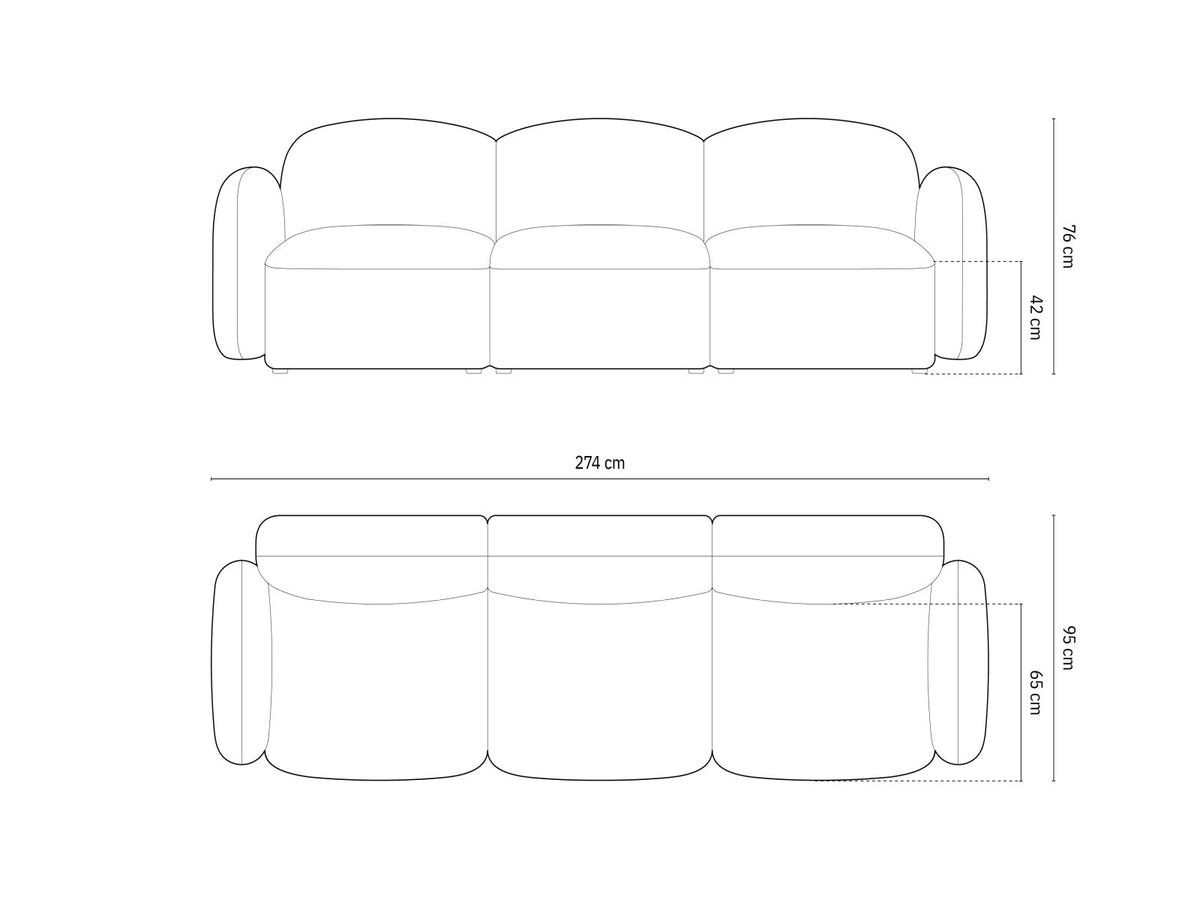 3-Sitzer Sofa Blair in Light Blue-Eden präsentiert im Onlineshop von KAQTU Design AG. 3er Sofa ist von Micadoni
