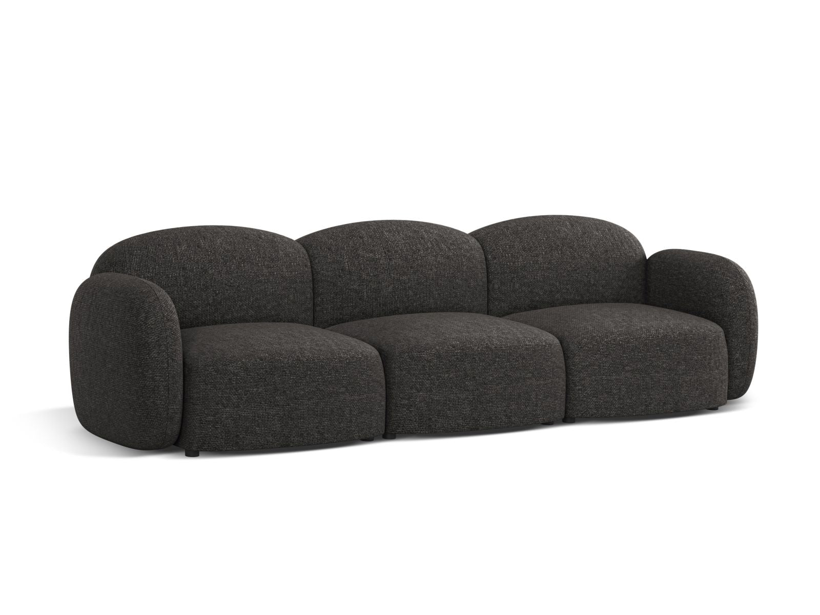Elegantes 3-Sitzer Sofa Blair in Anthrazit von Micadoni, ideal für stilvolle Wohnräume und gemütliche Abende.