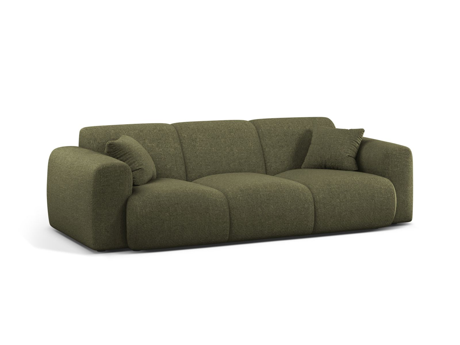 Elegantes 3-Sitzer Sofa Molino in einem stilvollen Grün, ideal für moderne Wohnräume, erhältlich bei KAQTU Design AG.