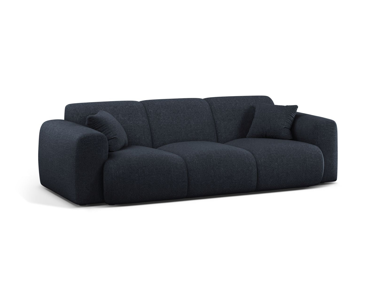 Elegantes 3-Sitzer Sofa Molino in tiefem Navy Blue, ideal für stilvolle Wohnräume, erhältlich bei KAQTU Design AG.