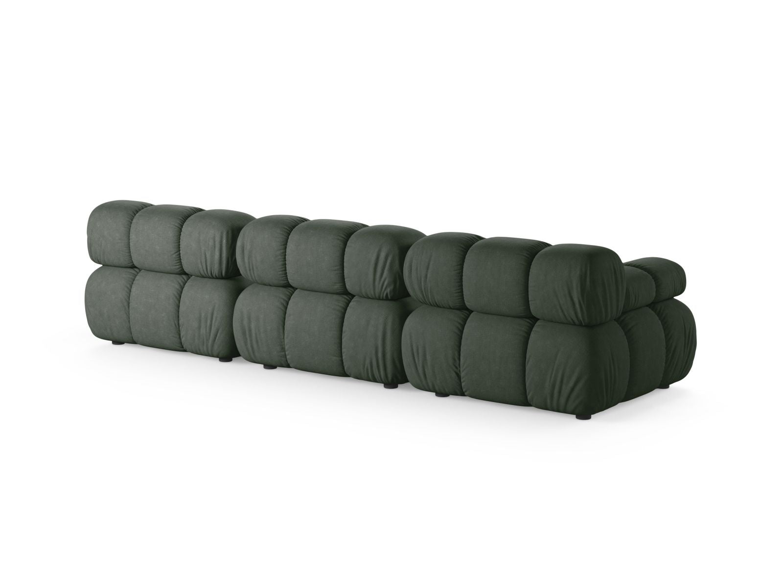 Elegantes 3-Sitzer Sofa Bellis in modernem Moosgrün, ideal für stilvolle Wohnräume und entspannte Atmosphäre.