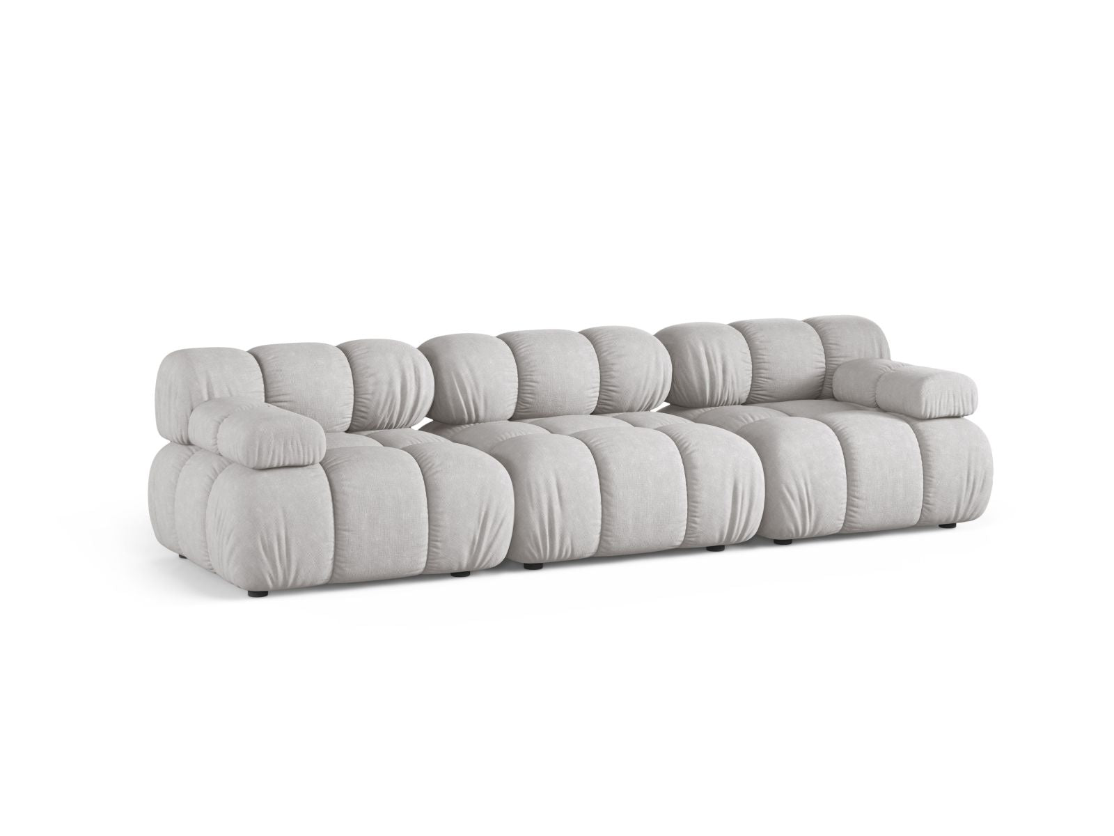 Elegantes 3-Sitzer Sofa Bellis in hellem Grau, ideal für moderne Wohnräume, erhältlich bei KAQTU Design AG.