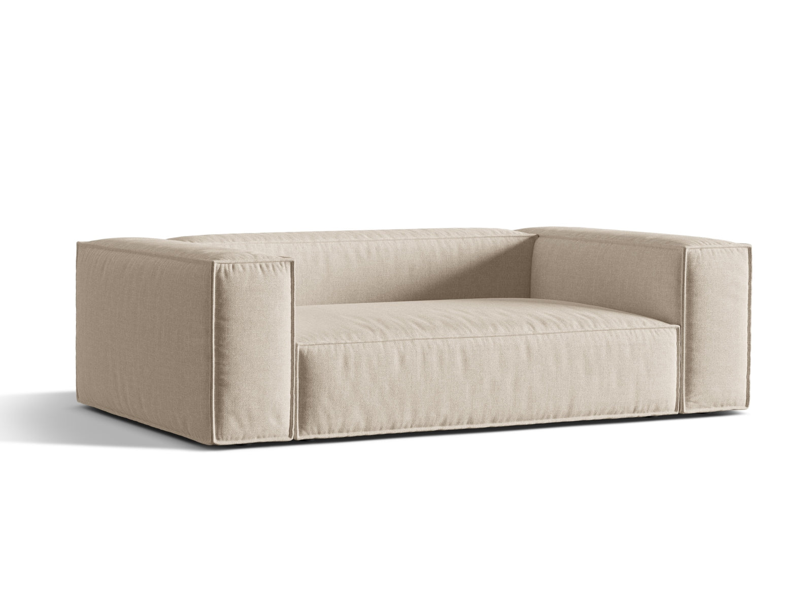 Beige 3-Sitzer Sofa Nuria von Micadoni, stilvolles und modernes Design, ideal für jedes Wohnzimmer, präsentiert von KAQTU Design AG.