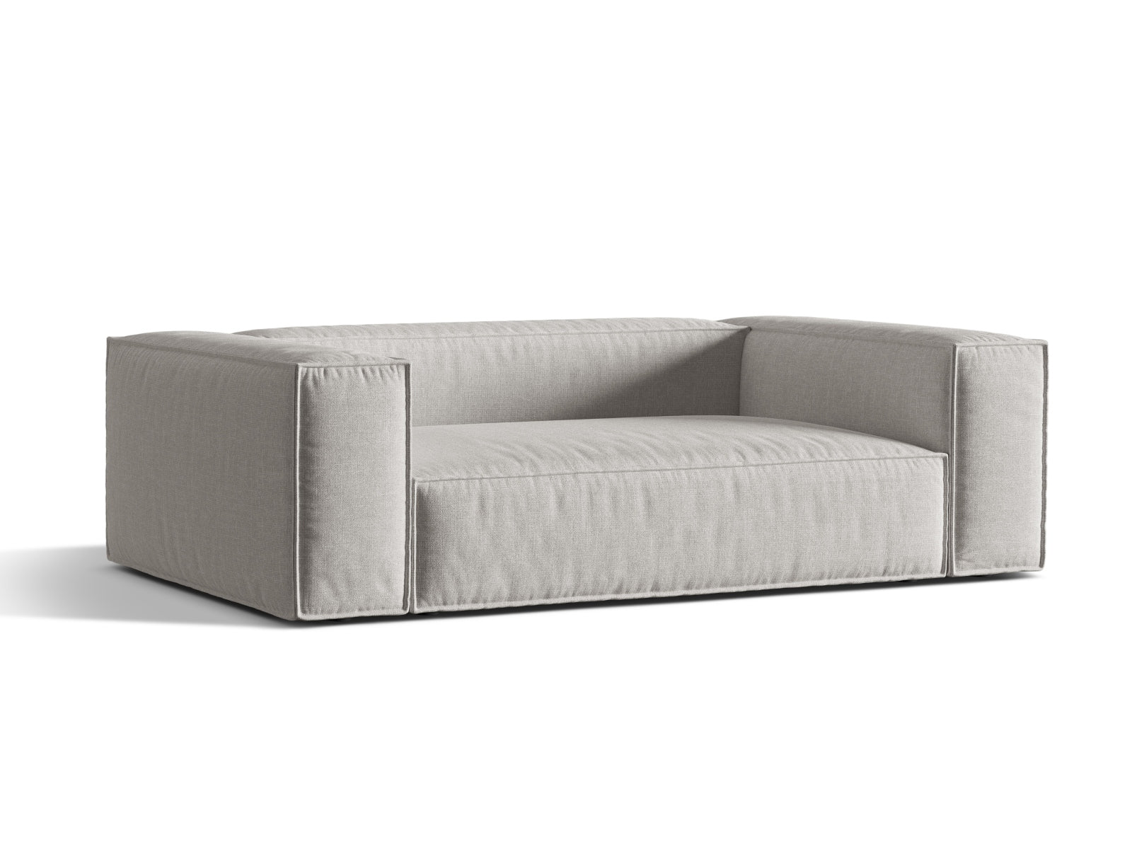 Elegantes 3-Sitzer Sofa Nuria in hellem Grau, ideal für stilvolle Wohnräume, erhältlich bei KAQTU Design AG.