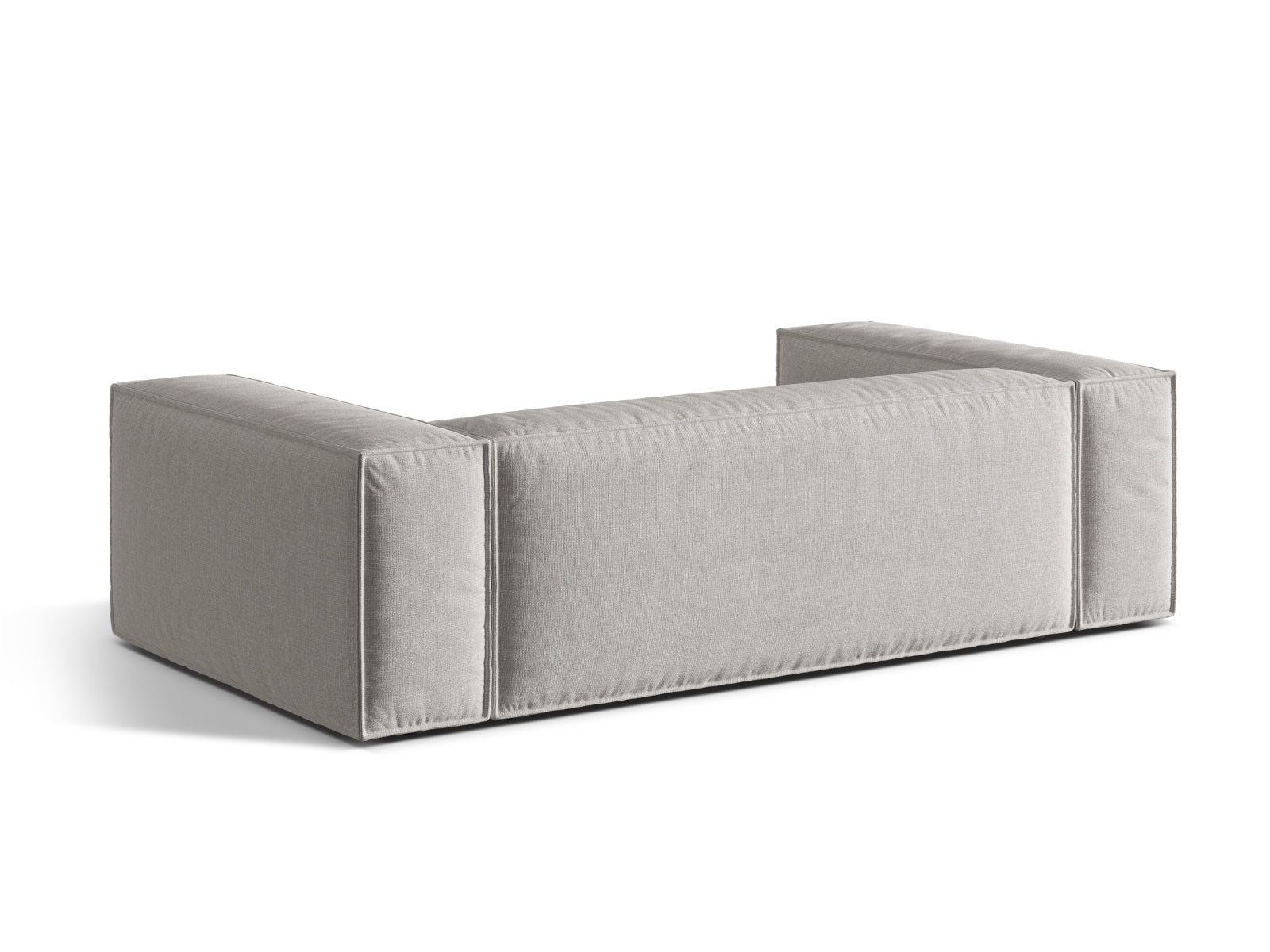Elegantes 3-Sitzer Sofa Nuria in dezentem Grau, ideal für stilvolle Wohnräume und entspannte Abende, erhältlich bei KAQTU.