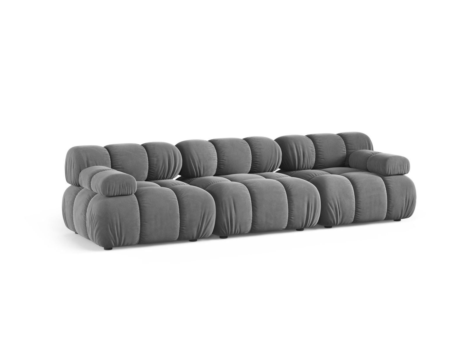 Elegantes 3-Sitzer Sofa Bellis in hellem Grau, ideal für moderne Wohnräume, erhältlich bei KAQTU Design AG.