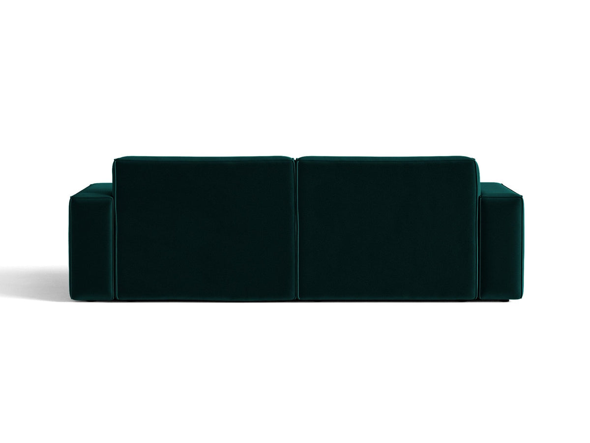 Jodie 3er Sofa von Micadoni in leichtem Beige mit Venus-Samtstoff, schwarzen Kunststoffbeinen und moderner, modularer Sitzform.