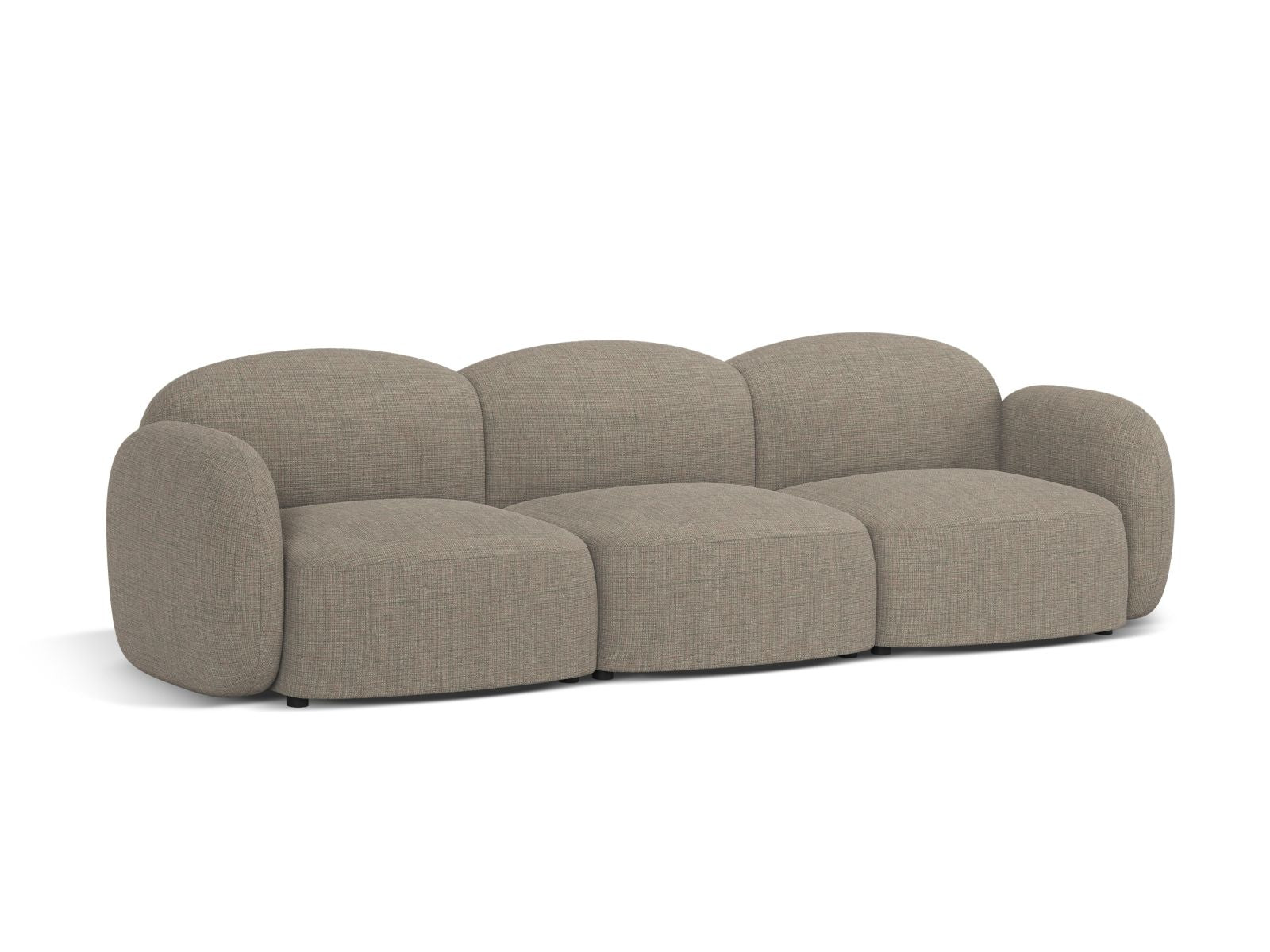 Elegantes 3-Sitzer Sofa Blair in stilvollem Grau-Braun-Melange, ideal für moderne Wohnräume, erhältlich bei KAQTU Design AG.