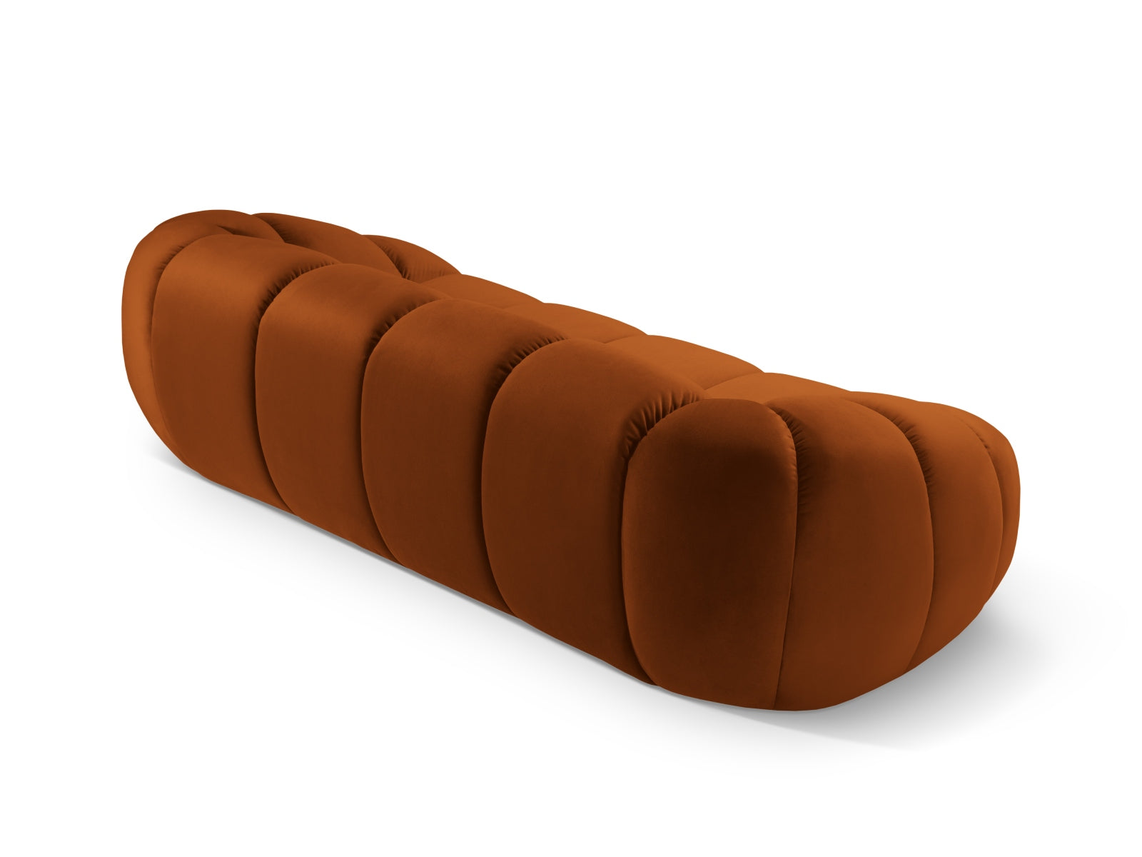 Stilvolles 3-Sitzer Sofa im luxuriösen Veloursstoff in Terracotta, perfekt für moderne Wohnkonzepte von Micadoni.