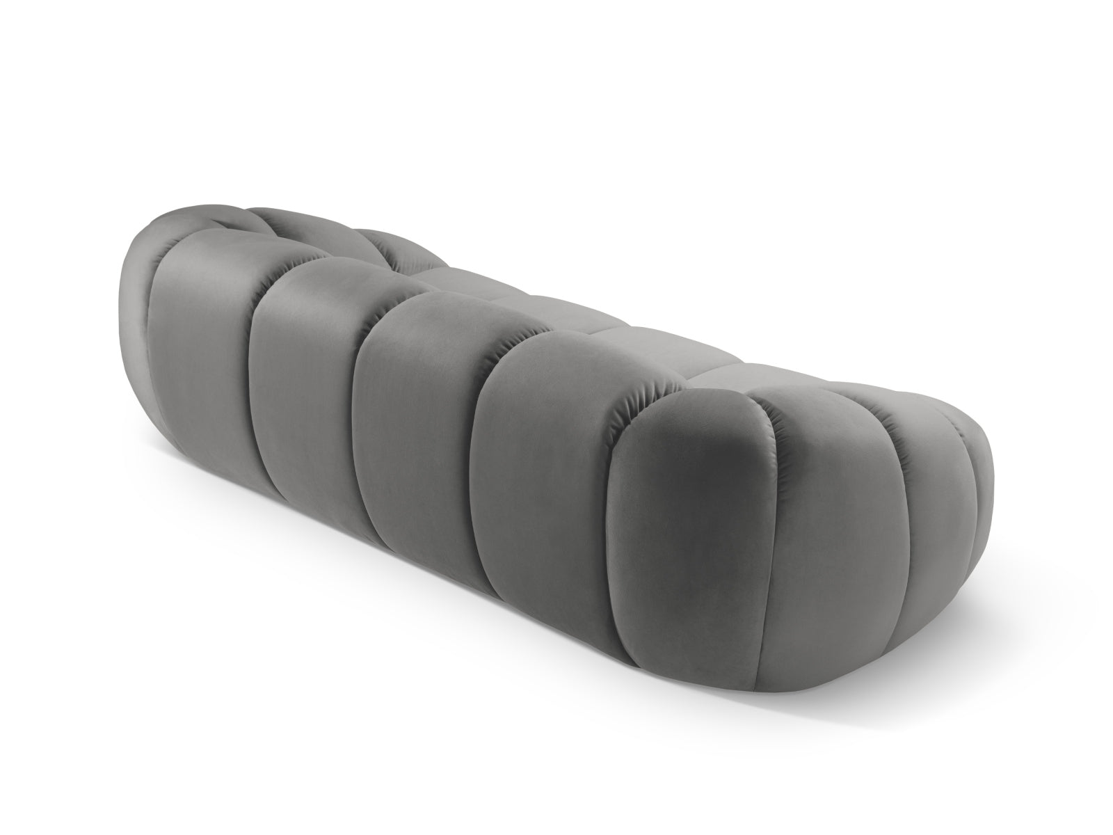 Stilvolles 3-Sitzer Sofa Diana aus Velours in Grau von Micadoni, perfekt für moderne Wohnzimmer und entspannte Stunden.