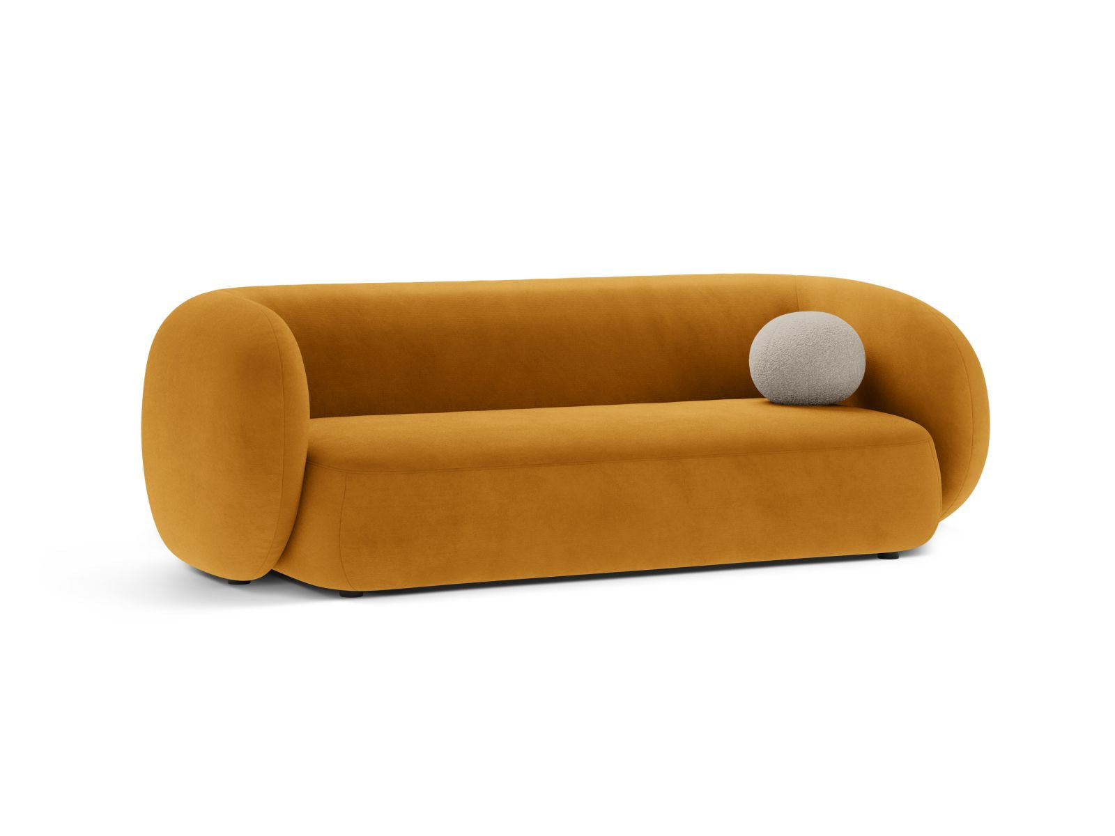 Modulares 3-Sitzer Sofa Kate in strahlendem Gelb, stilvoll und modern, ideal für jedes Wohnzimmer, präsentiert von Micadoni.