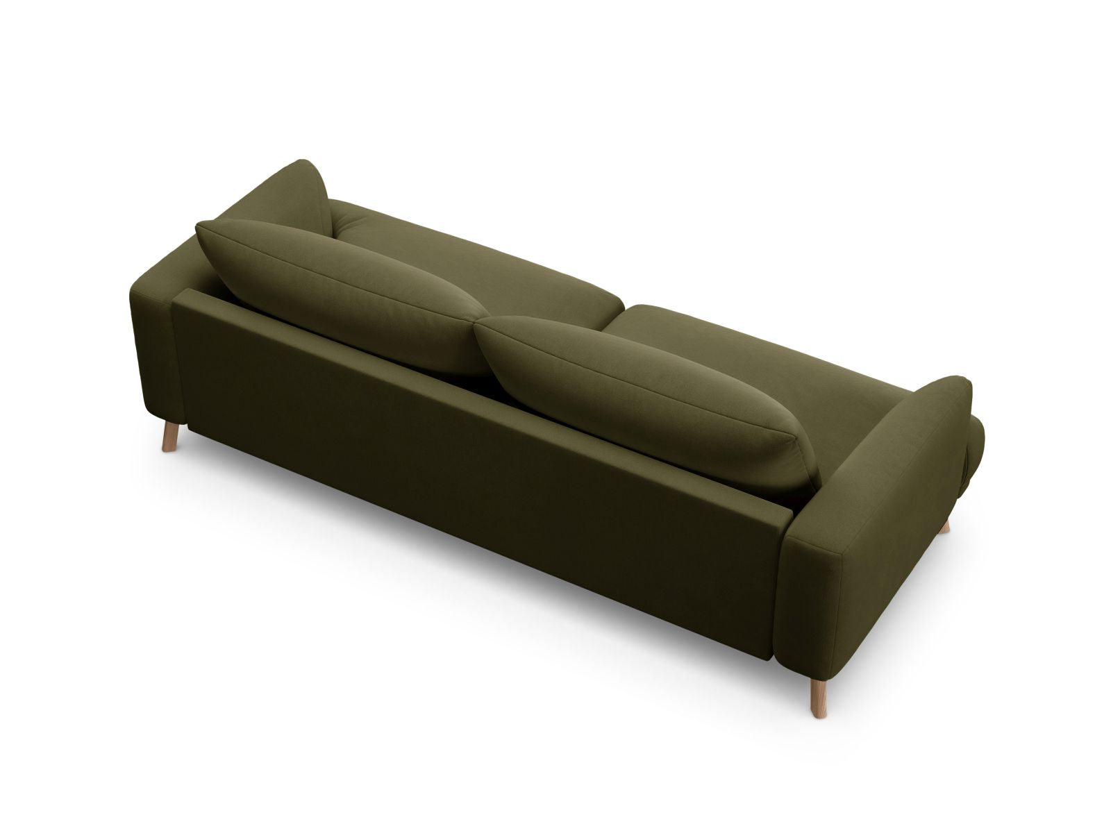 Elegantes 3-Sitzer Sofa Naomi in trendigem Grünton, ideal für gemütliche Abende und stilvolle Einrichtungsideen.