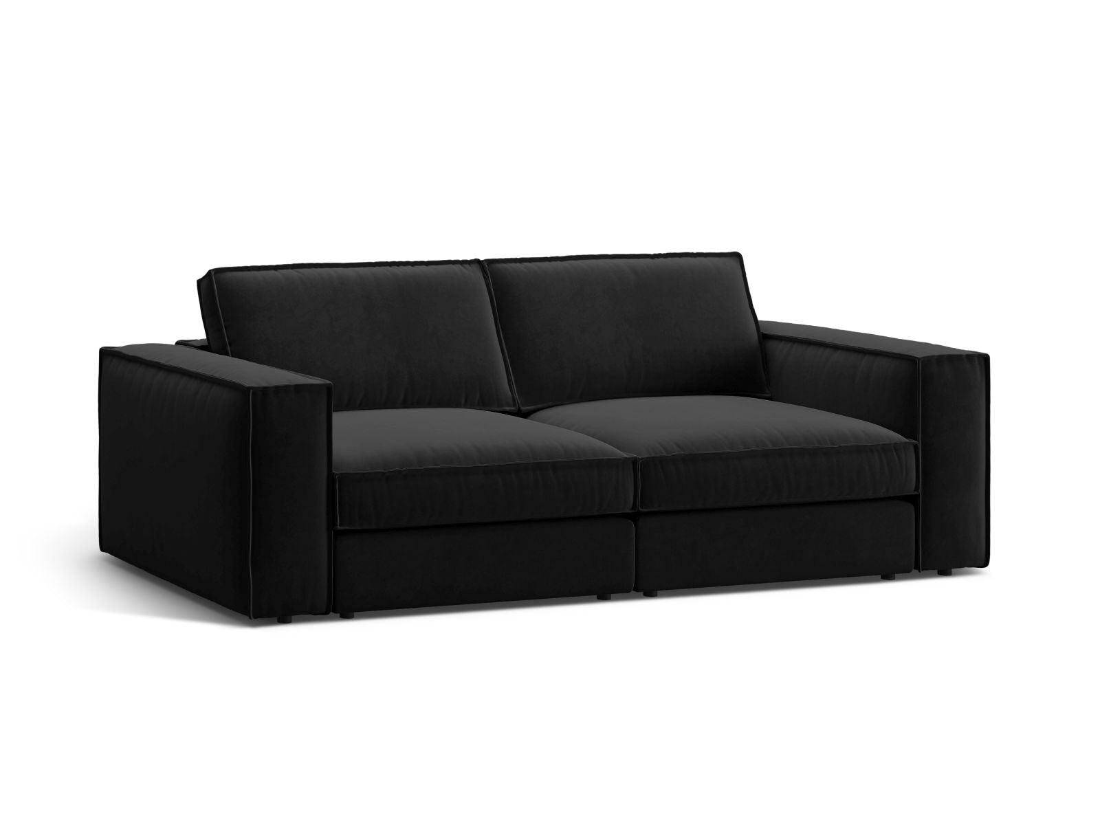 Elegantes 3-Sitzer Sofa Pola in stilvollem Schwarz, ideal für moderne Wohnräume, erhältlich bei KAQTU Design AG.