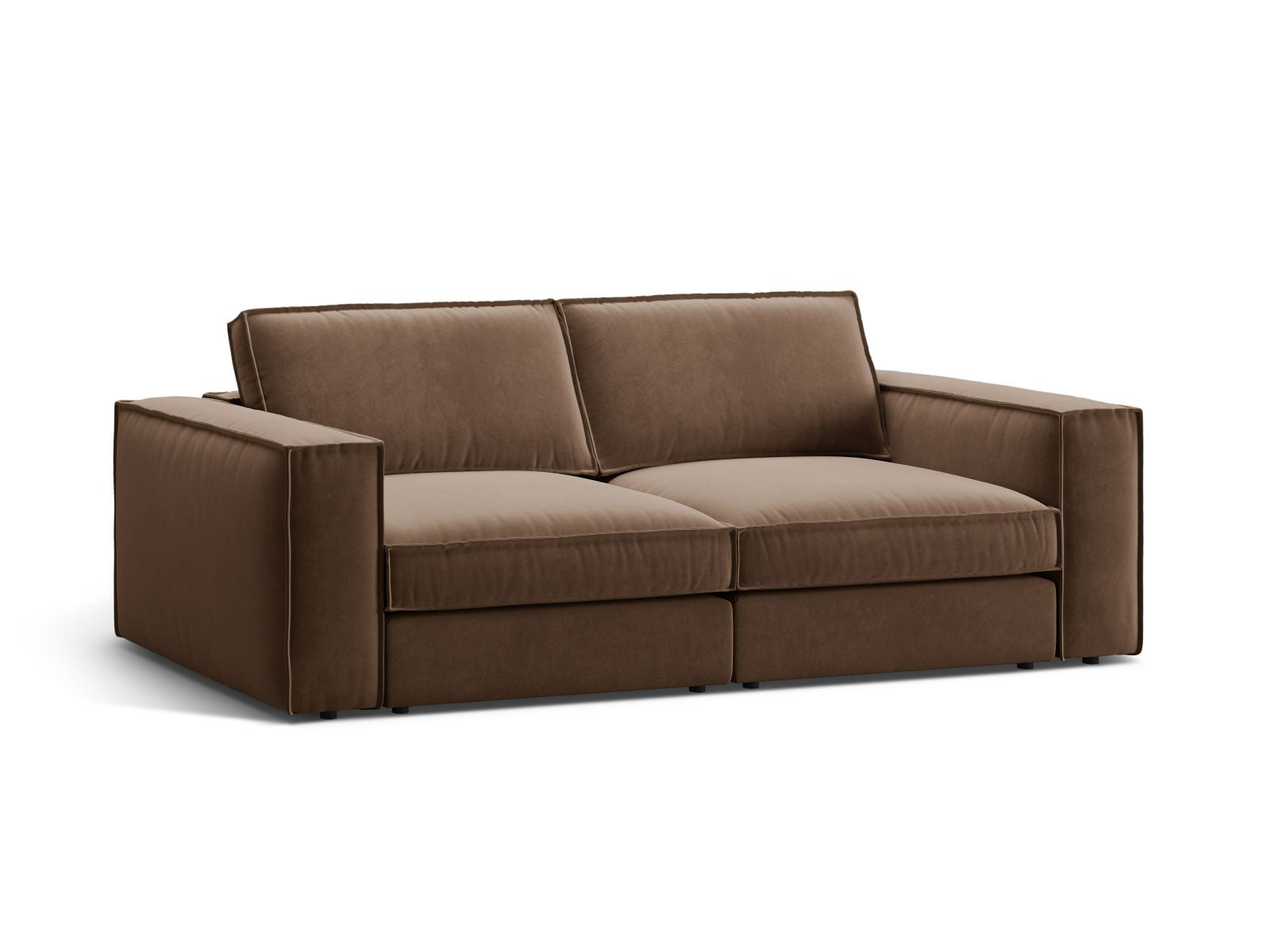 Elegantes 3-Sitzer Sofa Pola in Schokoladenfarbe, ideal für modernes Wohnen, präsentiert von Micadoni im KAQTU Onlineshop.