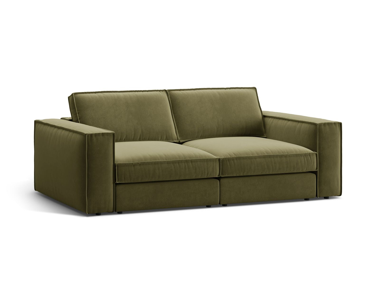 Elegantes 3-Sitzer Sofa Pola in stilvollem Grün, ideal für moderne Wohnräume, erhältlich bei KAQTU Design AG.