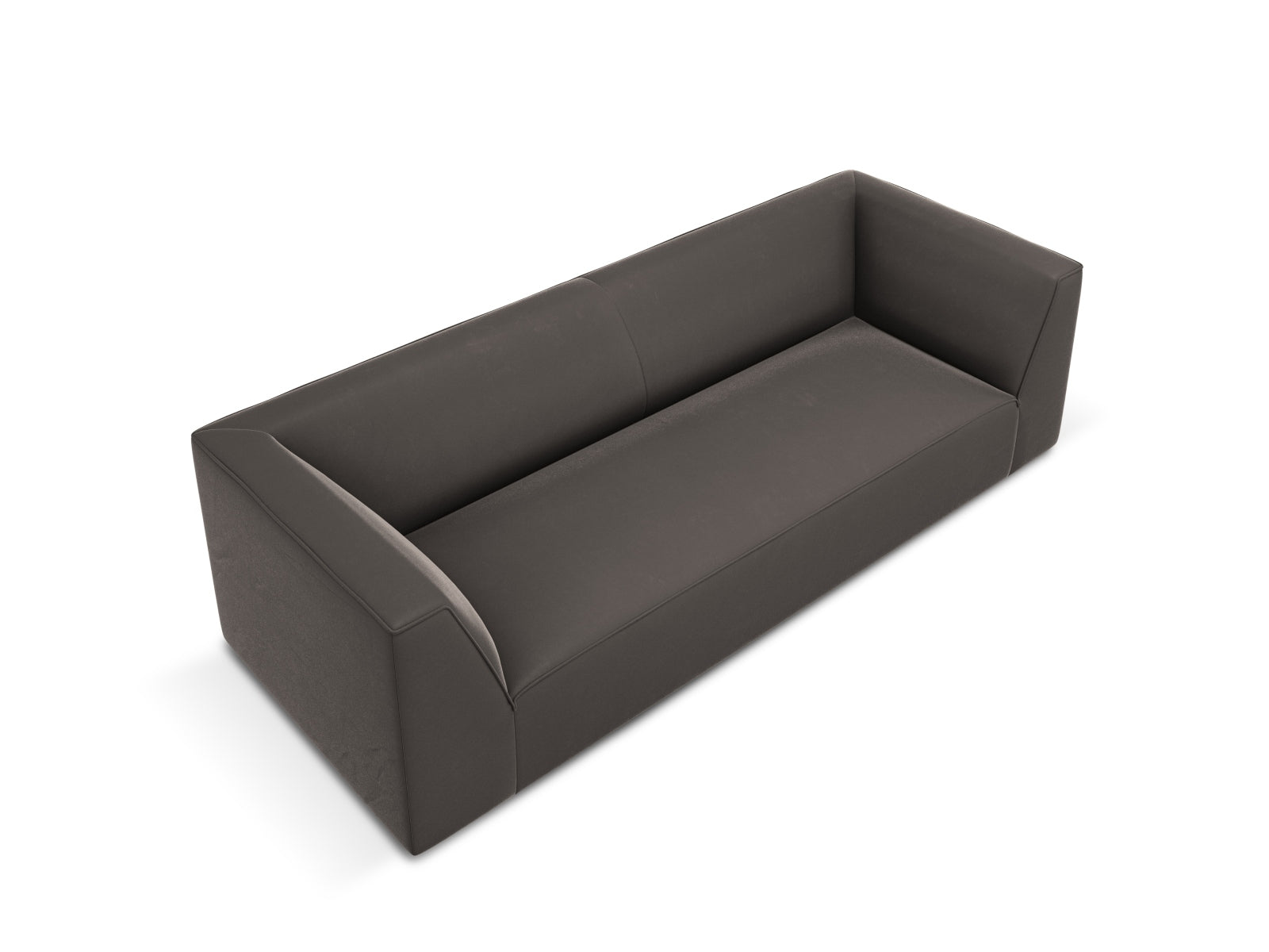 Luxuriöses 3-Sitzer Sofa aus Ruby Velours in edlem Dunkelgrau von Micadoni, perfekt für moderne Wohnkonzepte und entspannte Stunden.
