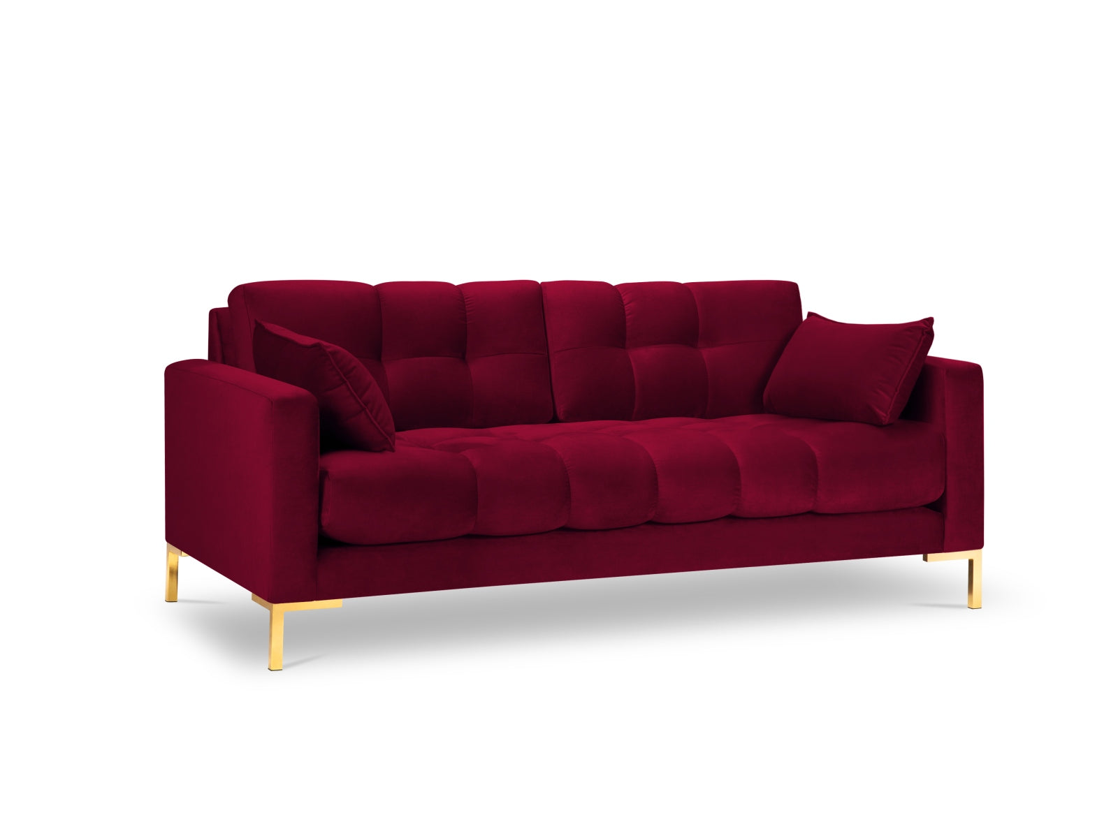 Mamaia Velour Sofa 3 Sitzer in Red/Gold präsentiert im Onlineshop von KAQTU Design AG. 3er Sofa ist von Micadoni