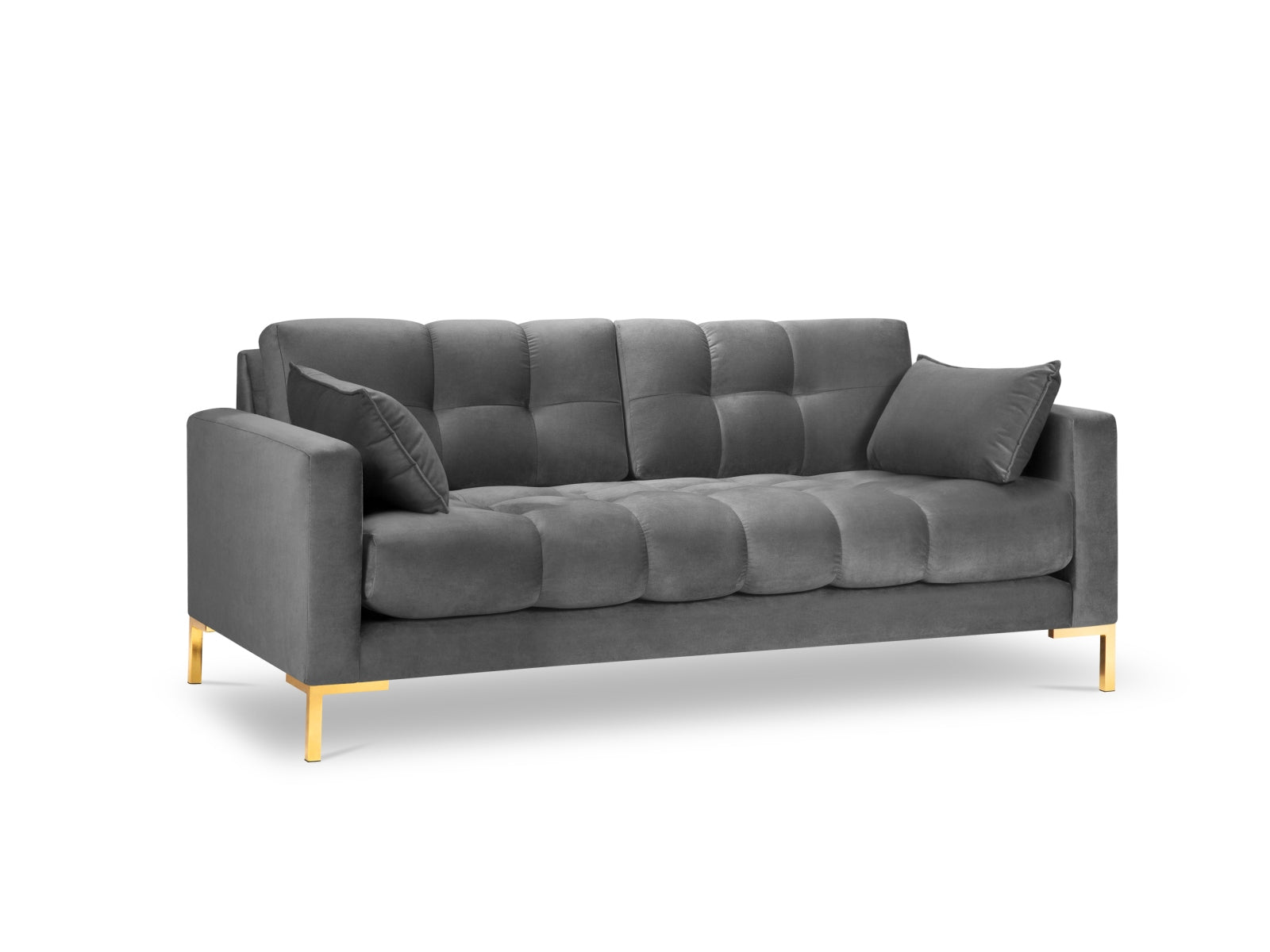 Mamaia Velour Sofa 3 Sitzer in Light Grey/Gold präsentiert im Onlineshop von KAQTU Design AG. 3er Sofa ist von Micadoni