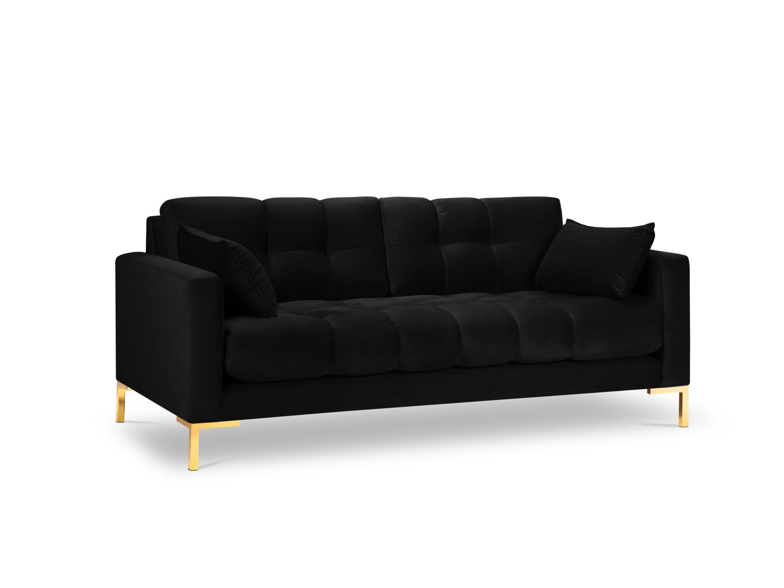 Mamaia Velour Sofa 3 Sitzer in Black/Gold präsentiert im Onlineshop von KAQTU Design AG. 3er Sofa ist von Micadoni