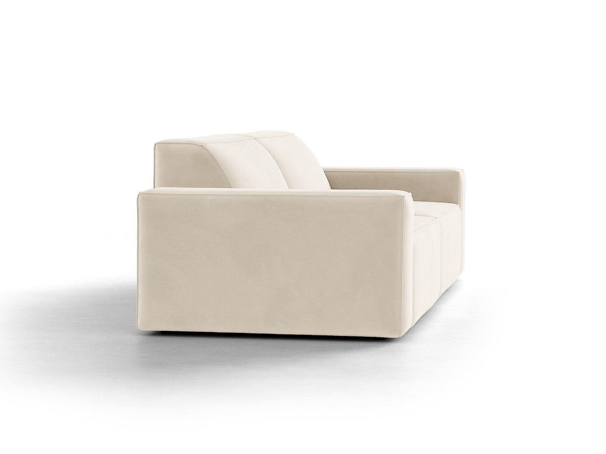 Jodie Velour modulares Sofa 3 Sitzer in Light Beige-Bluvel präsentiert im Onlineshop von KAQTU Design AG. 3er Sofa ist von Micadoni