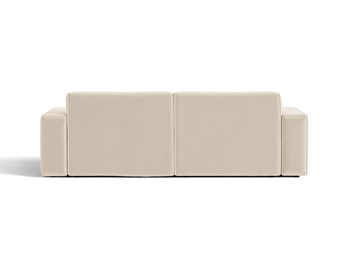 Jodie Velour modulares Sofa 3 Sitzer in Light Beige-Bluvel präsentiert im Onlineshop von KAQTU Design AG. 3er Sofa ist von Micadoni