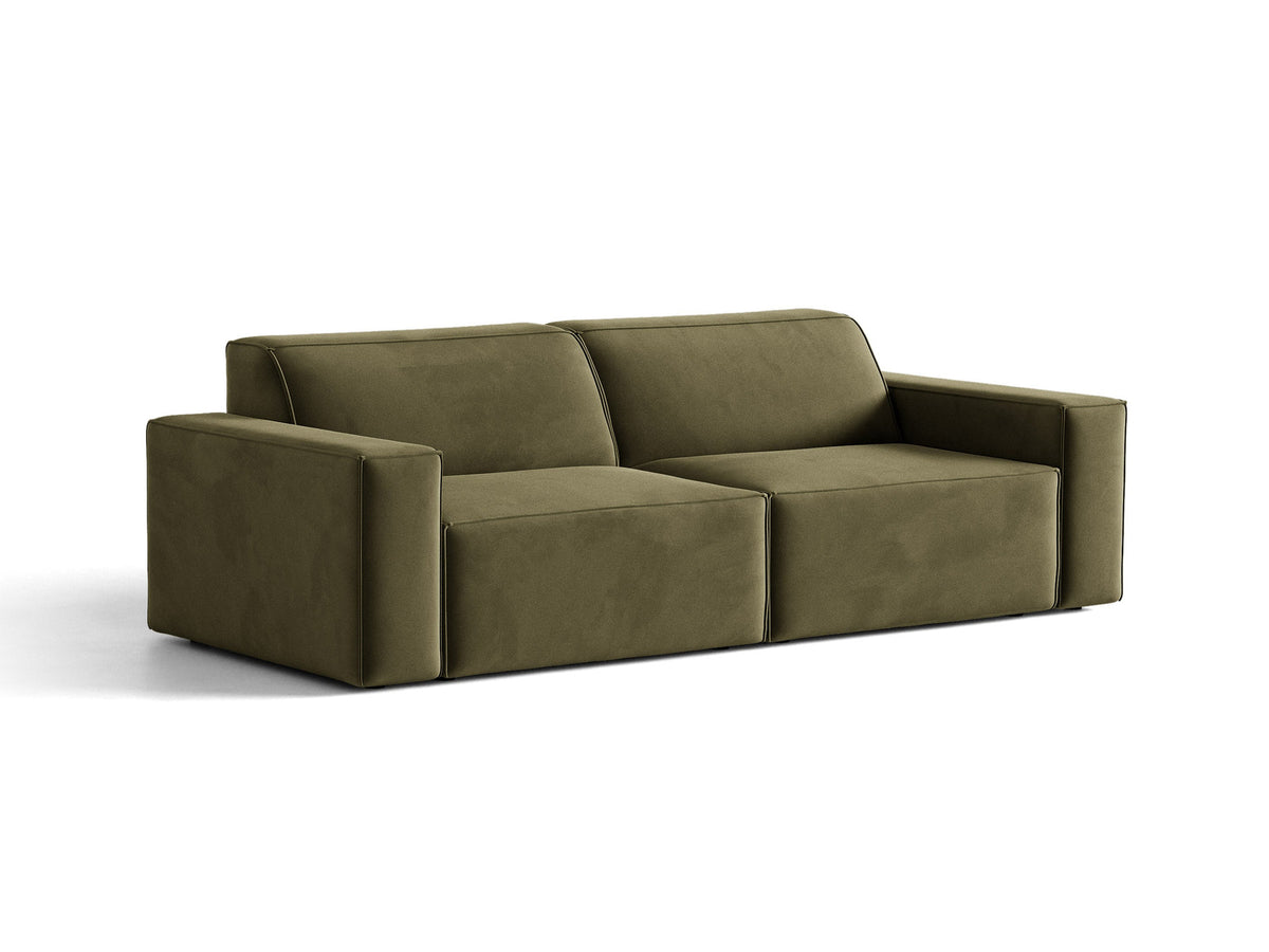 Jodie Velour modulares Sofa 3 Sitzer in Green-Bluvel präsentiert im Onlineshop von KAQTU Design AG. 3er Sofa ist von Micadoni