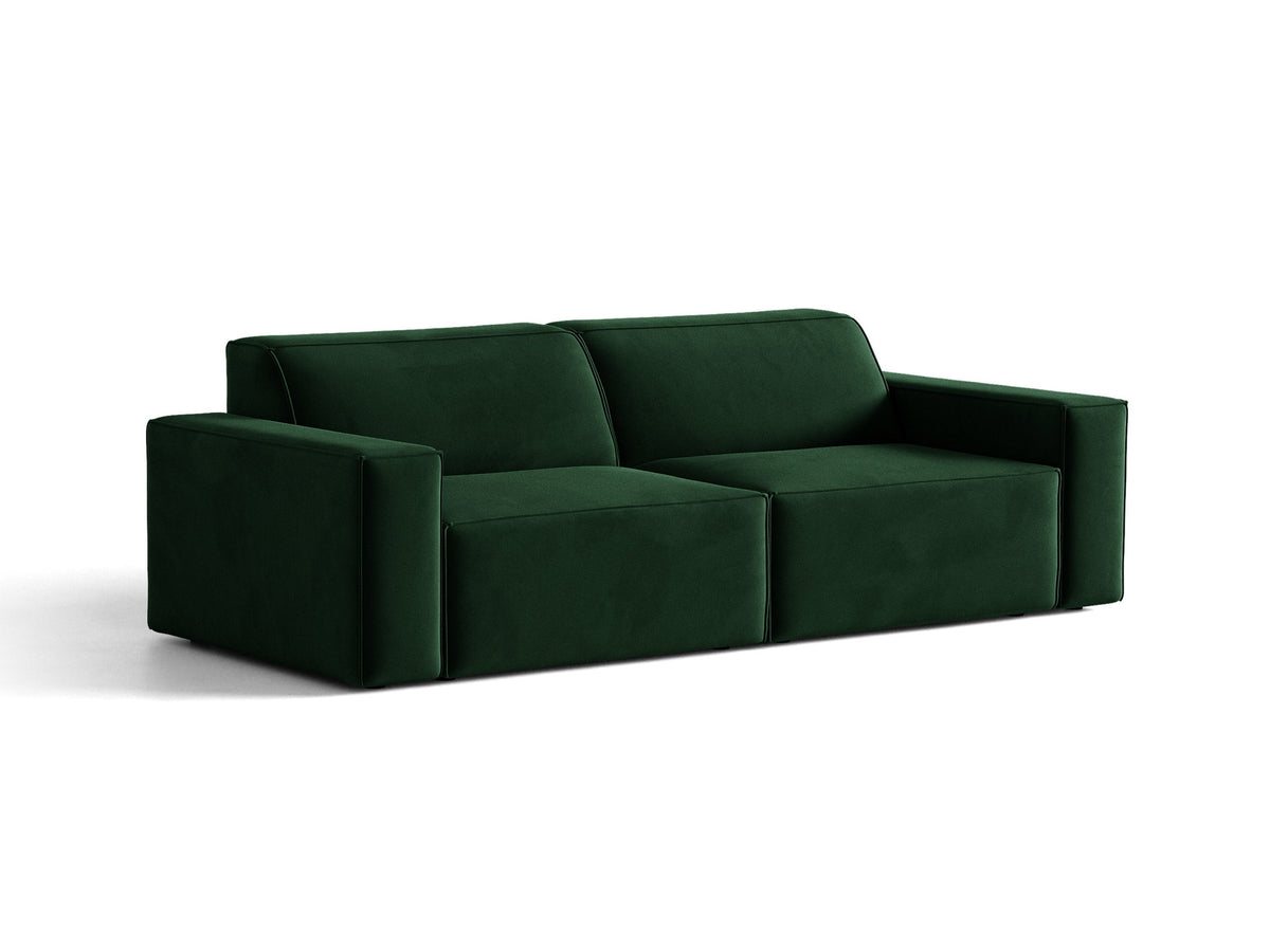 Jodie Velour modulares Sofa 3 Sitzer in Bottle Green-Bluvel präsentiert im Onlineshop von KAQTU Design AG. 3er Sofa ist von Micadoni