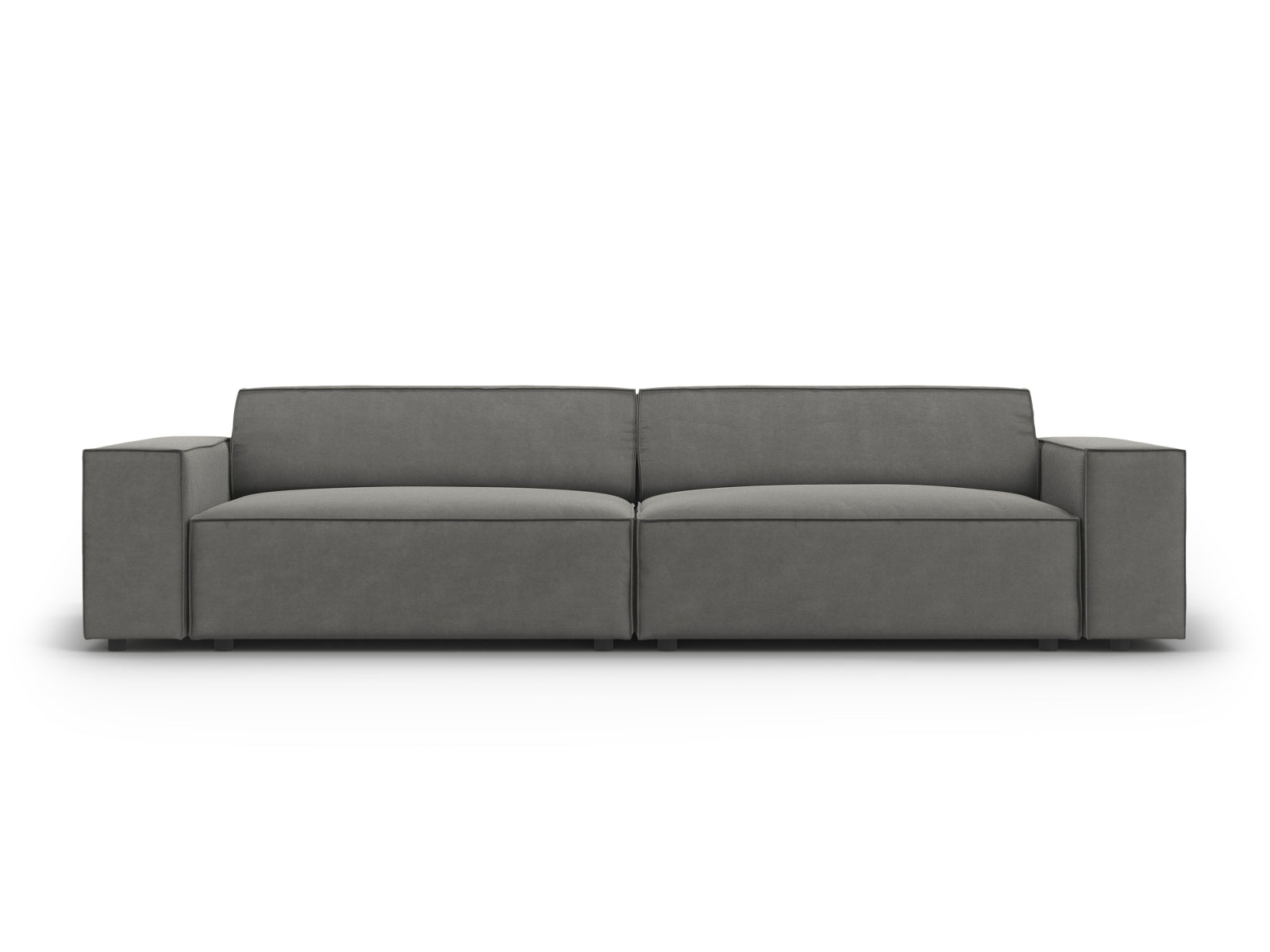 Jodie Velour modulares Sofa 3 Sitzer in Light Grey-Bluvel präsentiert im Onlineshop von KAQTU Design AG. 3er Sofa ist von Micadoni
