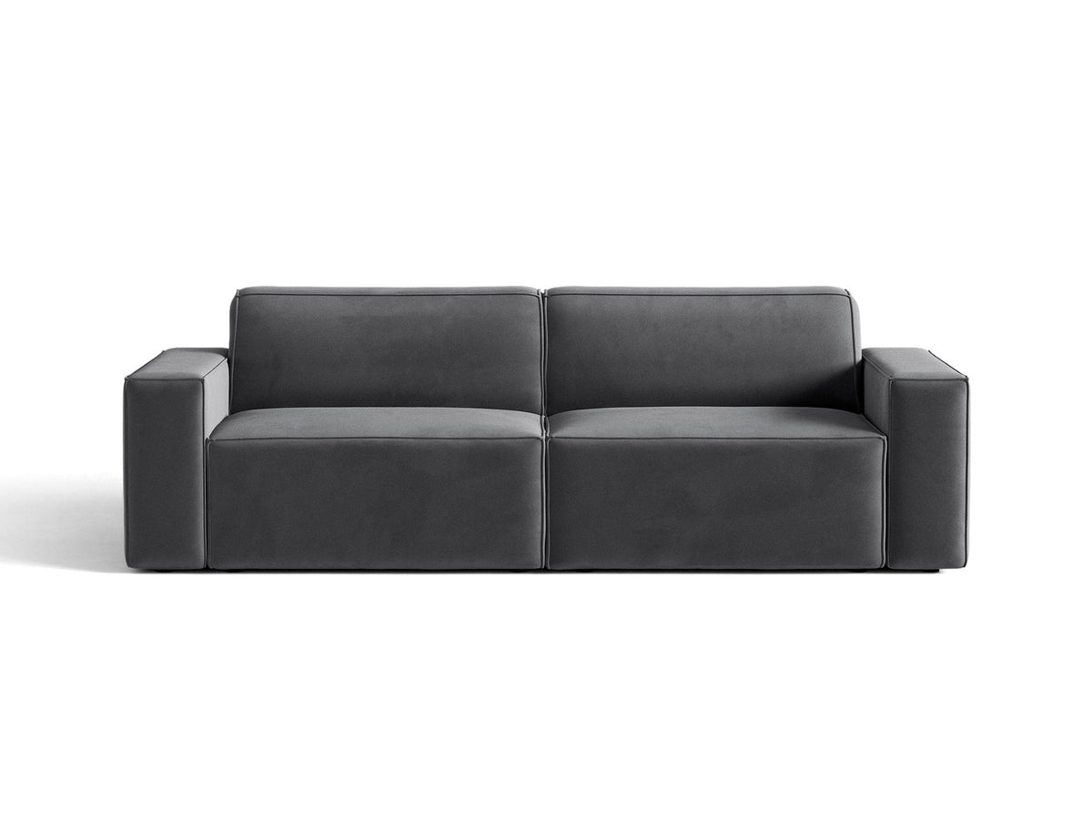 Jodie Velour modulares Sofa 3 Sitzer in Grey-Bluvel präsentiert im Onlineshop von KAQTU Design AG. 3er Sofa ist von Micadoni