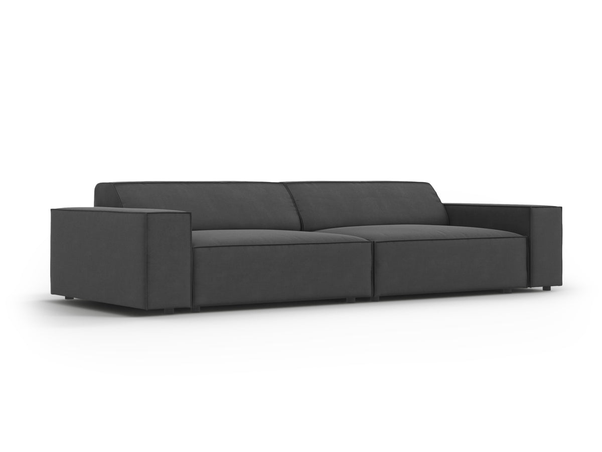 Jodie Velour modulares Sofa 3 Sitzer in Grey-Bluvel präsentiert im Onlineshop von KAQTU Design AG. 3er Sofa ist von Micadoni