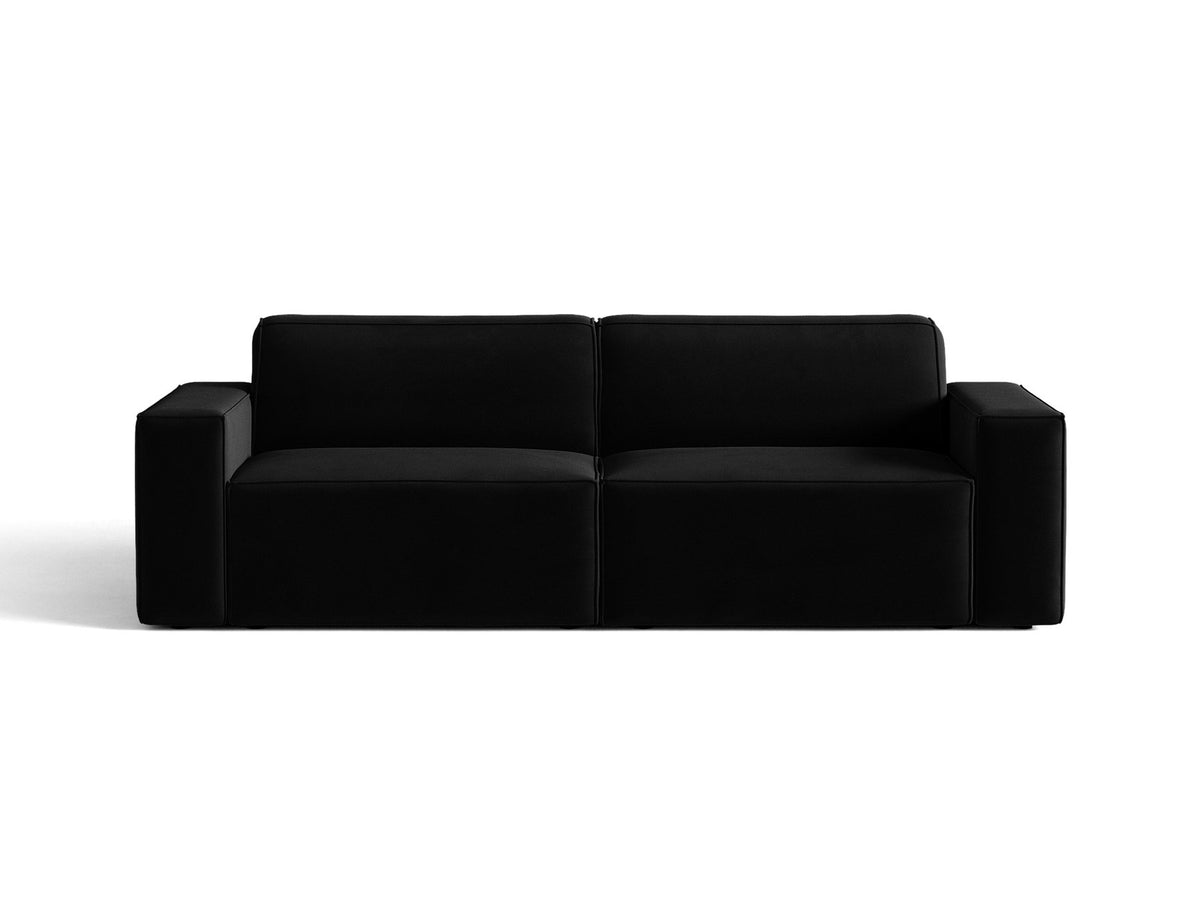 Jodie Velour modulares Sofa 3 Sitzer in Black-Bluvel präsentiert im Onlineshop von KAQTU Design AG. 3er Sofa ist von Micadoni
