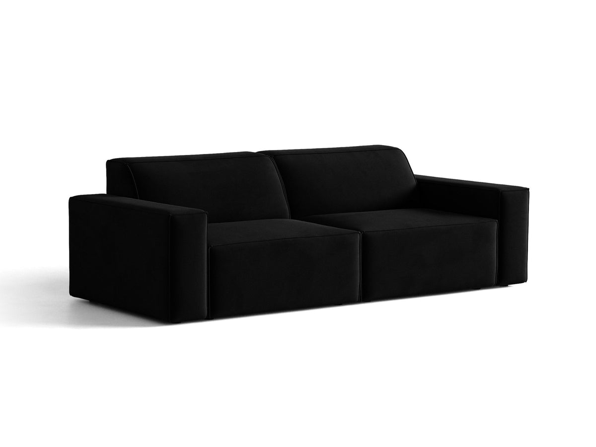 Jodie Velour modulares Sofa 3 Sitzer in Black-Bluvel präsentiert im Onlineshop von KAQTU Design AG. 3er Sofa ist von Micadoni