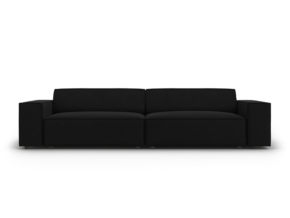 Jodie Velour modulares Sofa 3 Sitzer in Black-Bluvel präsentiert im Onlineshop von KAQTU Design AG. 3er Sofa ist von Micadoni