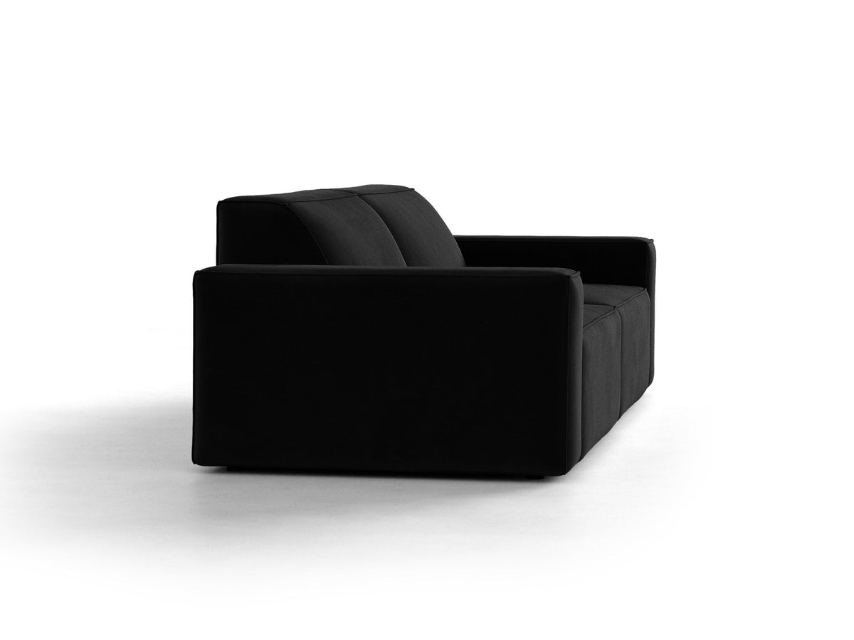 Jodie Velour modulares Sofa 3 Sitzer in Black-Bluvel präsentiert im Onlineshop von KAQTU Design AG. 3er Sofa ist von Micadoni