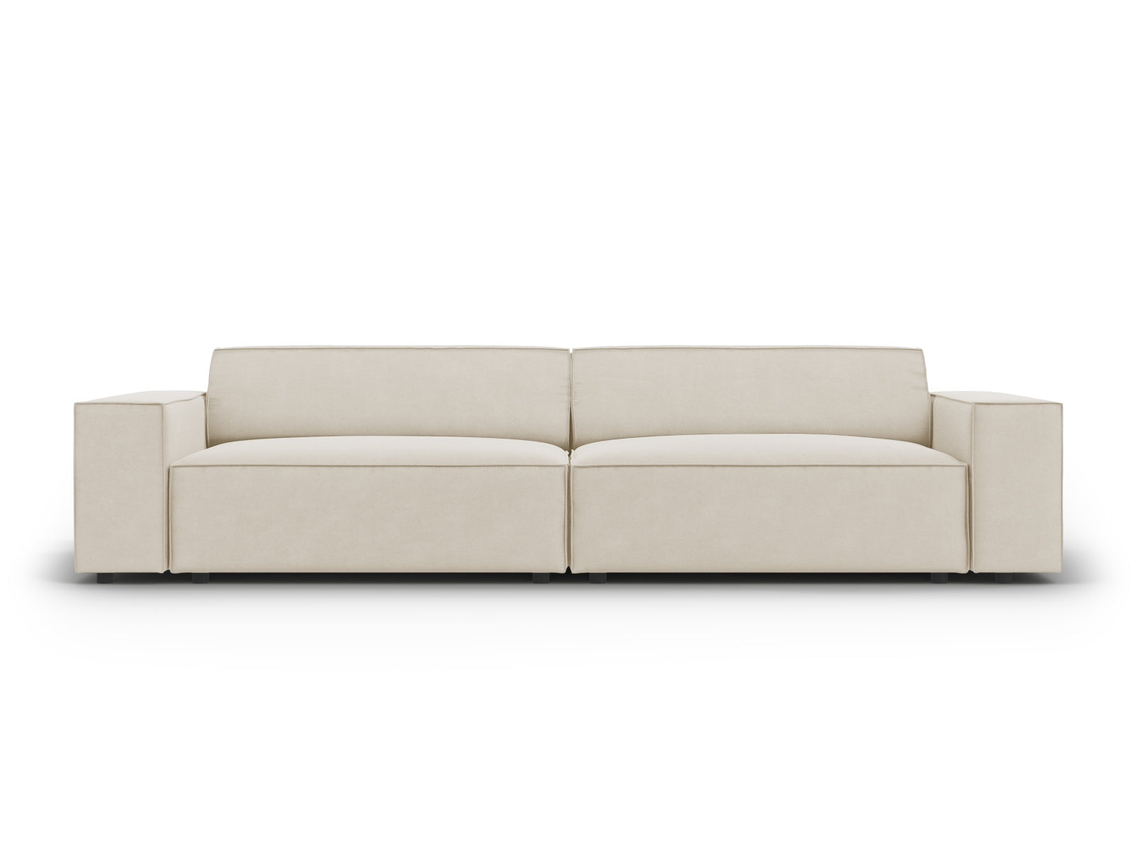 Jodie Velour modulares Sofa 3 Sitzer in Dark Beige-Bluvel präsentiert im Onlineshop von KAQTU Design AG. 3er Sofa ist von Micadoni