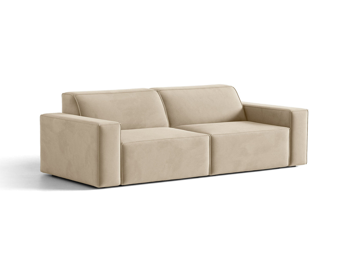 Jodie Velour modulares Sofa 3 Sitzer in Dark Beige-Bluvel präsentiert im Onlineshop von KAQTU Design AG. 3er Sofa ist von Micadoni