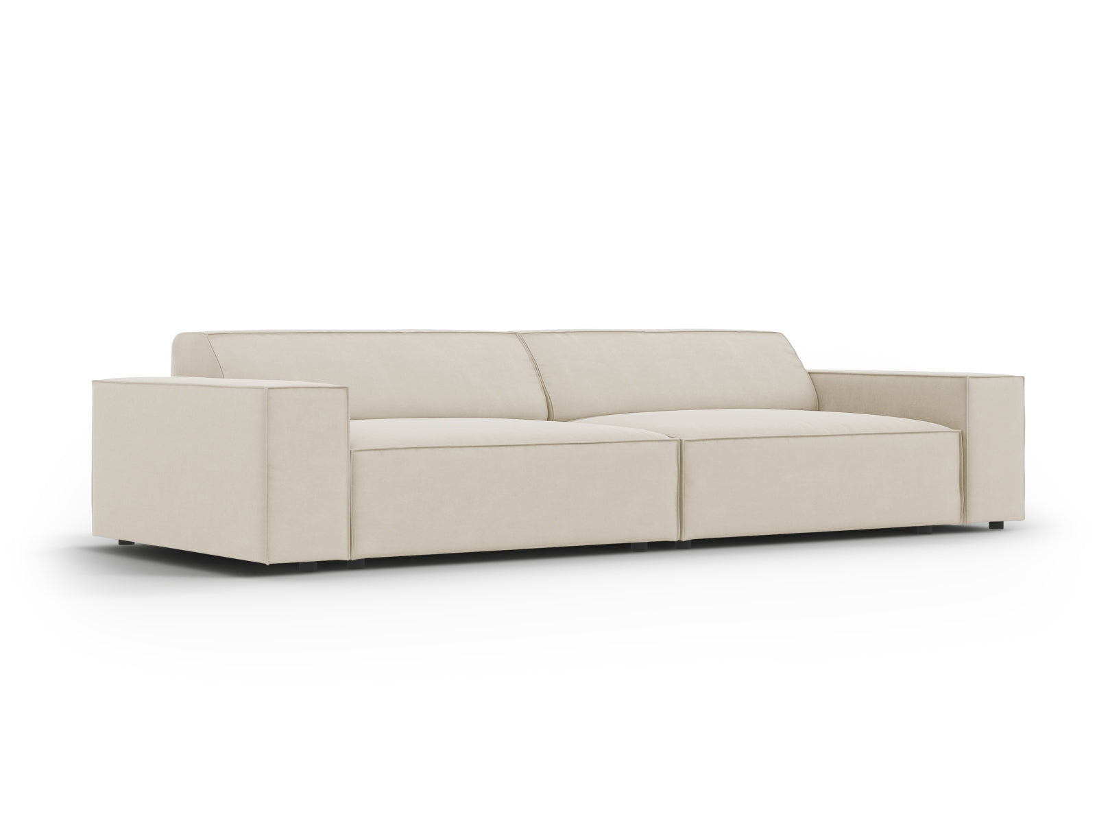Elegantes Jodie Velour 3-Sitzer Sofa in Dunkelbeige, modulares Design von Micadoni, ideal für stilvolle Wohnräume.