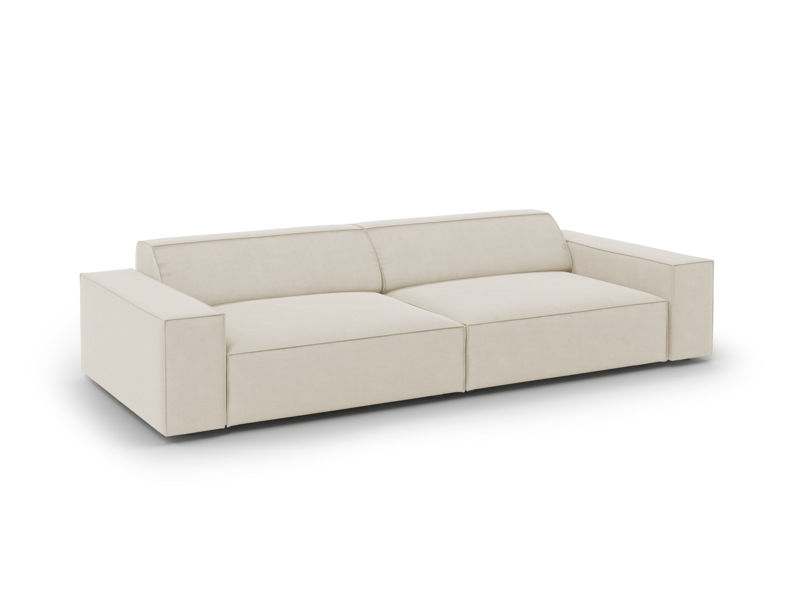 Stilvolles 3-Sitzer Sofa Jodie aus Velours in sanftem Dunkelbeige, modulares Design für individuelle Wohnraumgestaltung von Micadoni.